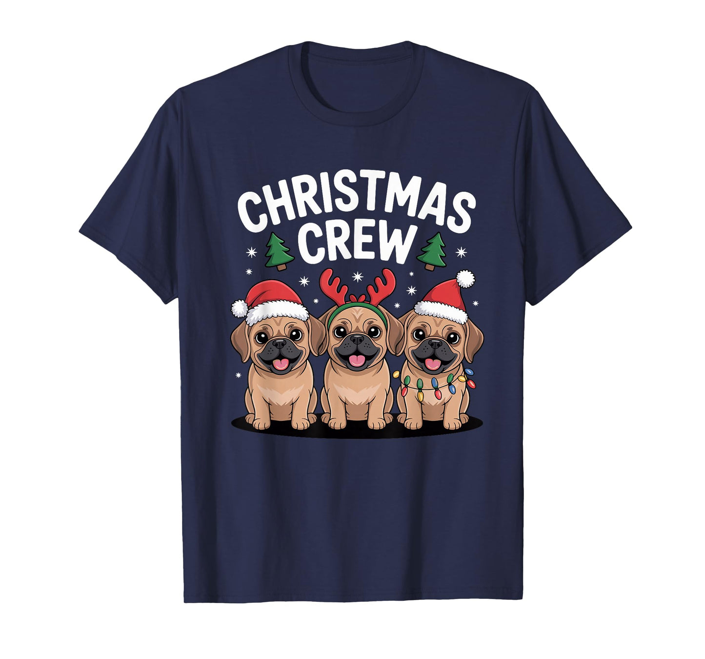 Christmas Crew Xmas Puppy Dog Breed Funny Christmas Puggle T-Shirt