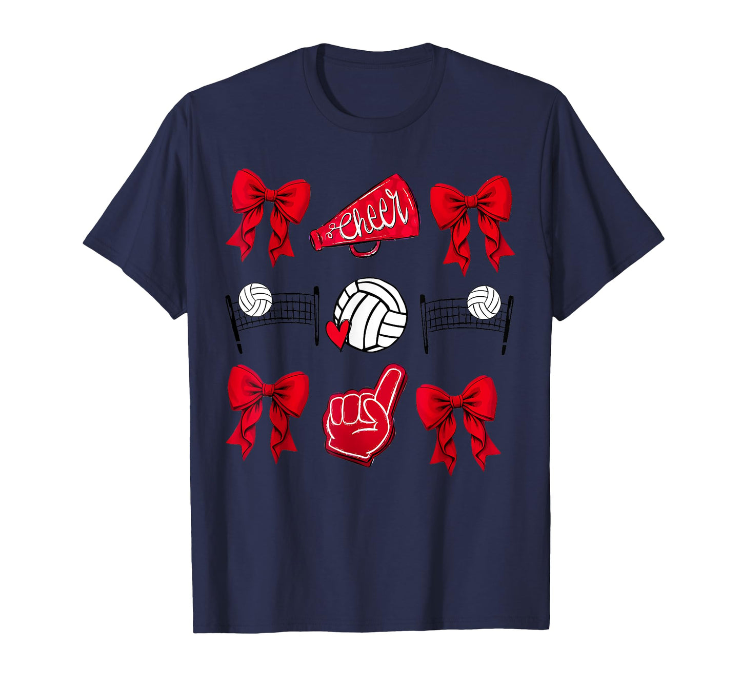 Volleyball Coquette Bow Volleyball Mom Game Day Women Girls T-Shirt
