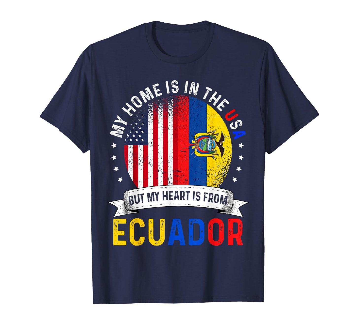 Ecuadorian American Patriot Heart is from Ecuador Flag T-Shirt
