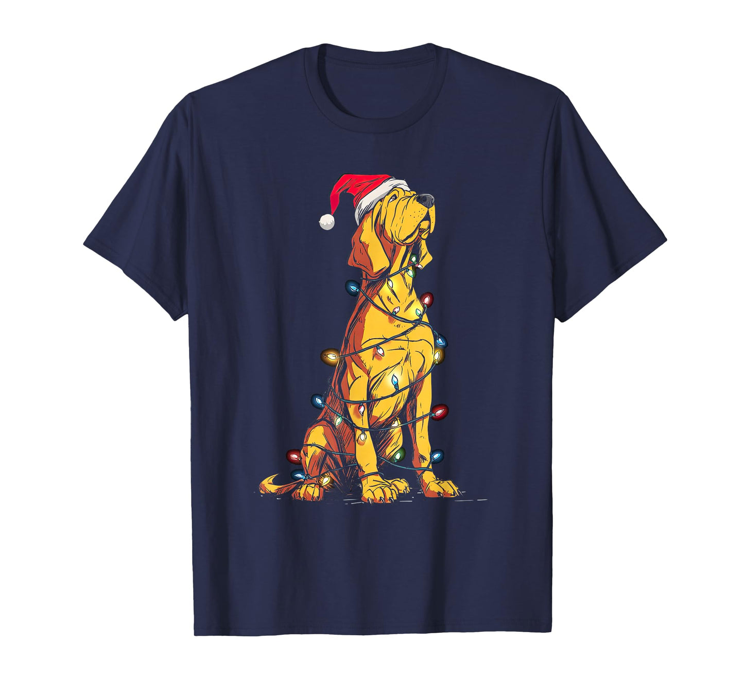 Funny Bloodhound Christmas Graphics Dog Lights Love Owner T-Shirt