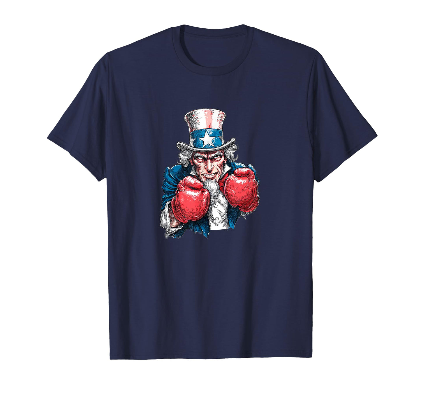 Patriotic Boxing with Sam and Cool Top Hat Uncle T-Shirt