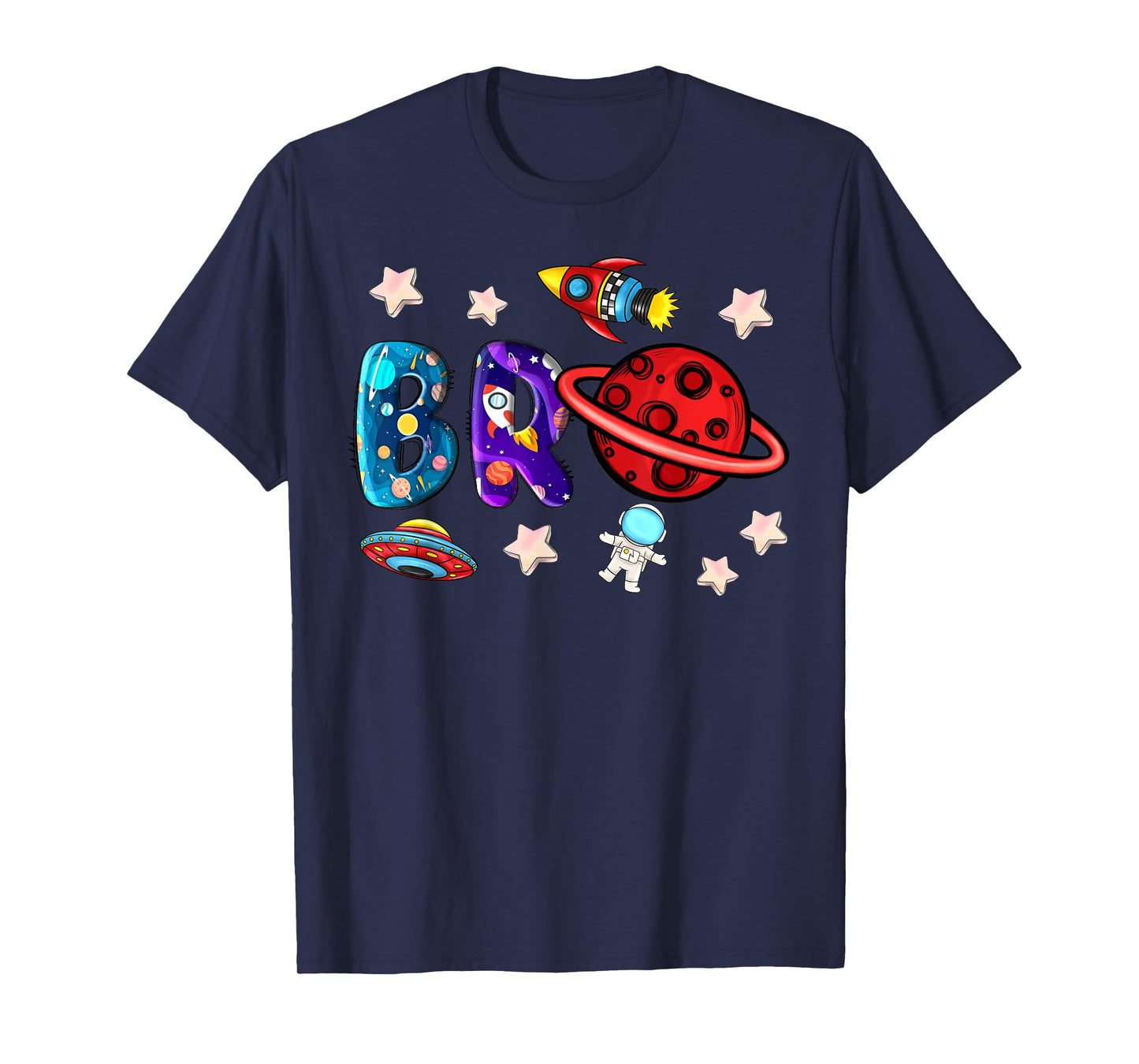 Brother Bro Astronaut Space Lover Birthday Matching Family T-Shirt