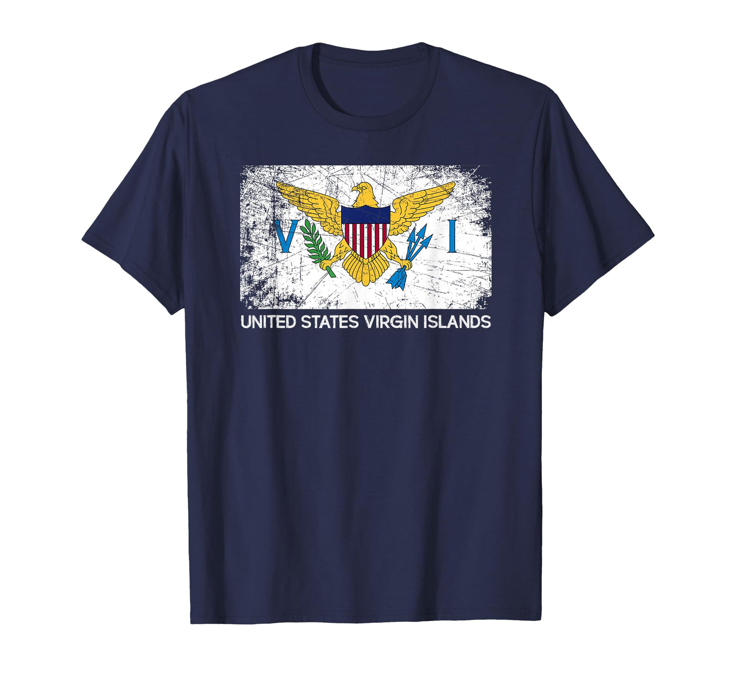 USVI Flag T-Shirt | Vintage Made In U.S. Virgin Islands Gift T-Shirt