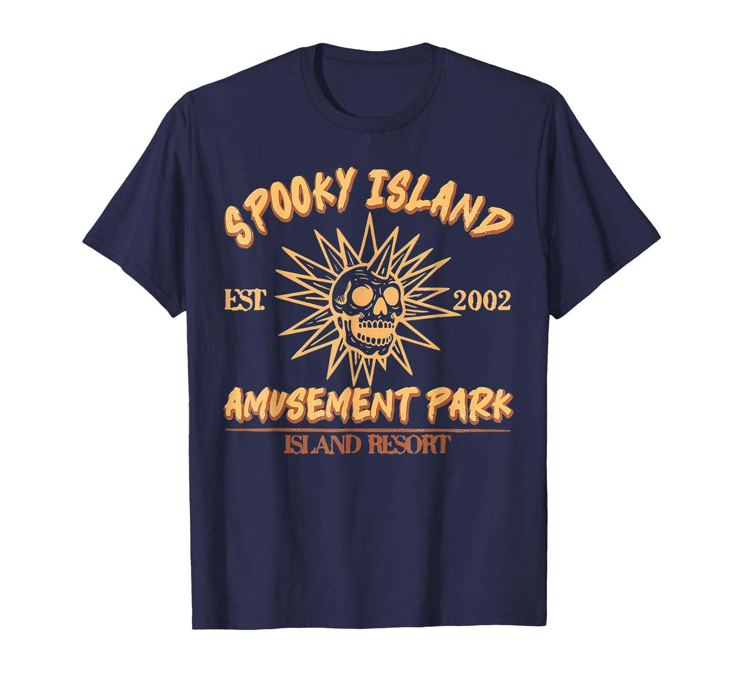 Spooky Island Est 2002 Amusement Park Skull Halloween T-Shirt