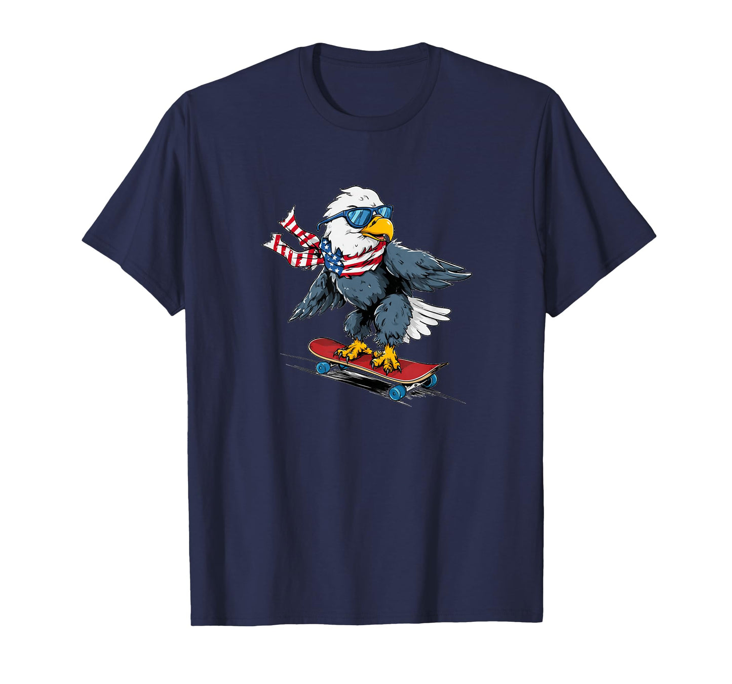 Nice Eagle with Sunglasses and Bold Skateboard T-Shirt