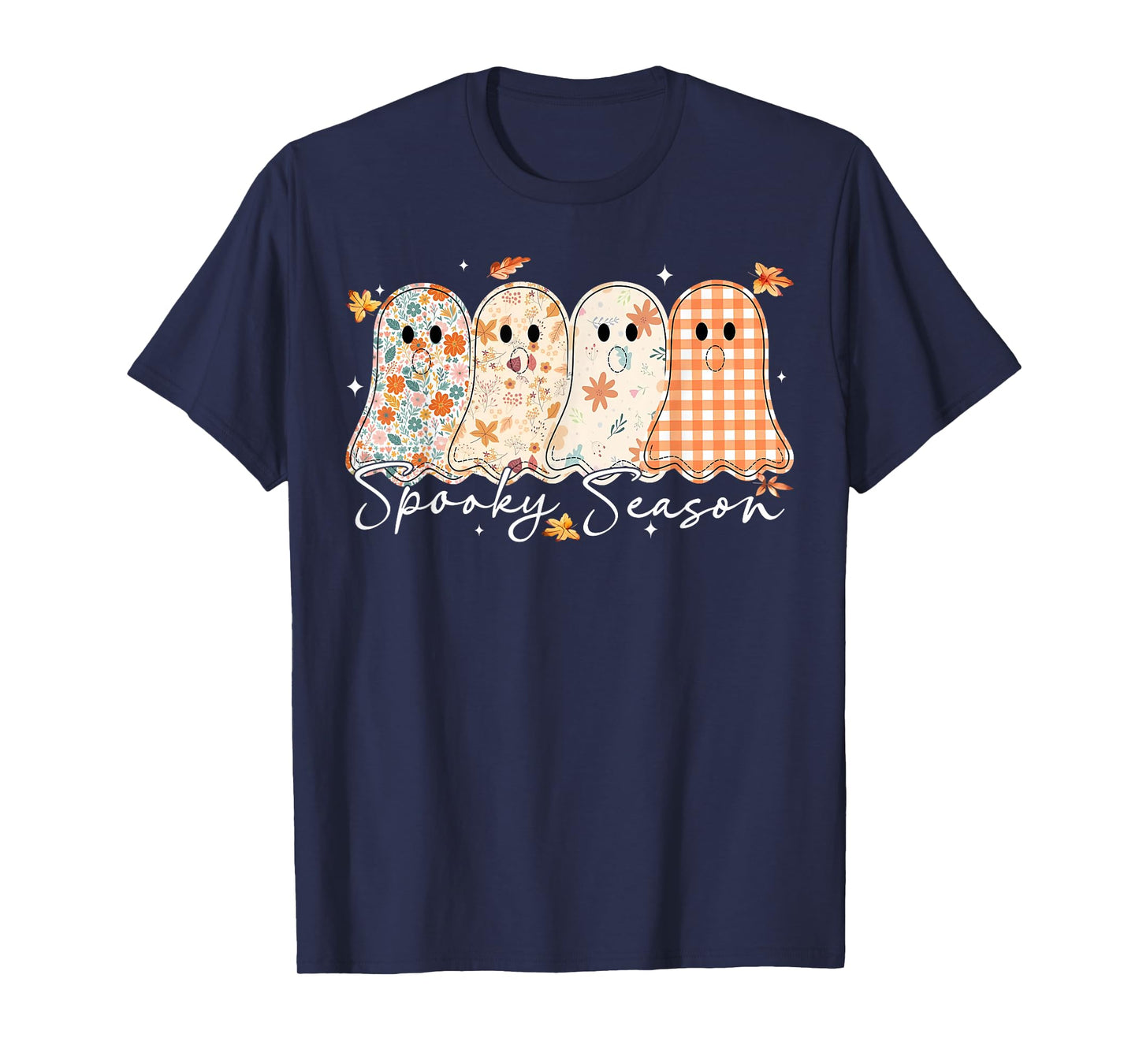 Tis The Season Floral Ghost Fall Pumpkin Halloween Autumn T-Shirt