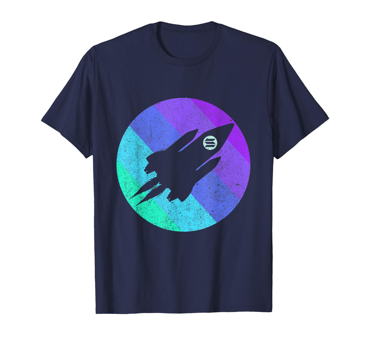 Solana To The Moon SOL Crypto Coin Spaceship | Retro Solana T-Shirt
