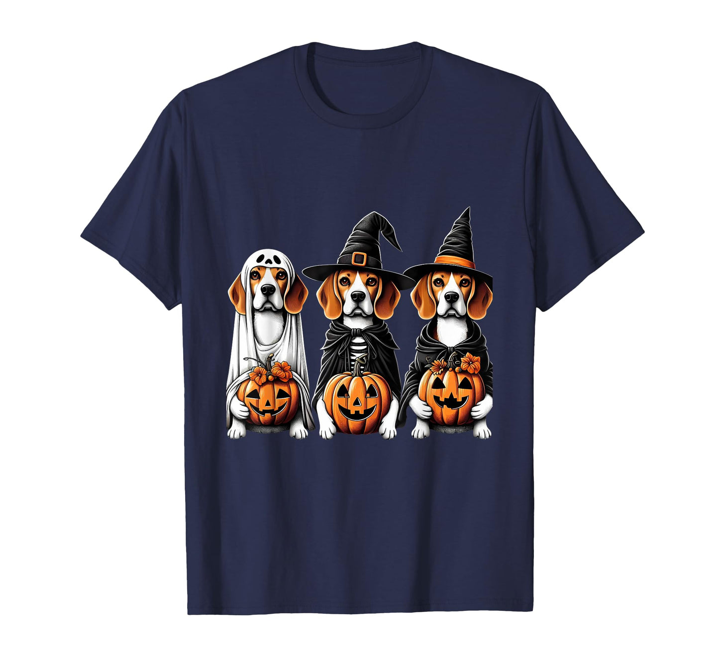 Beagle Ghost Halloween Dog Lovers Men Women Kids T-Shirt