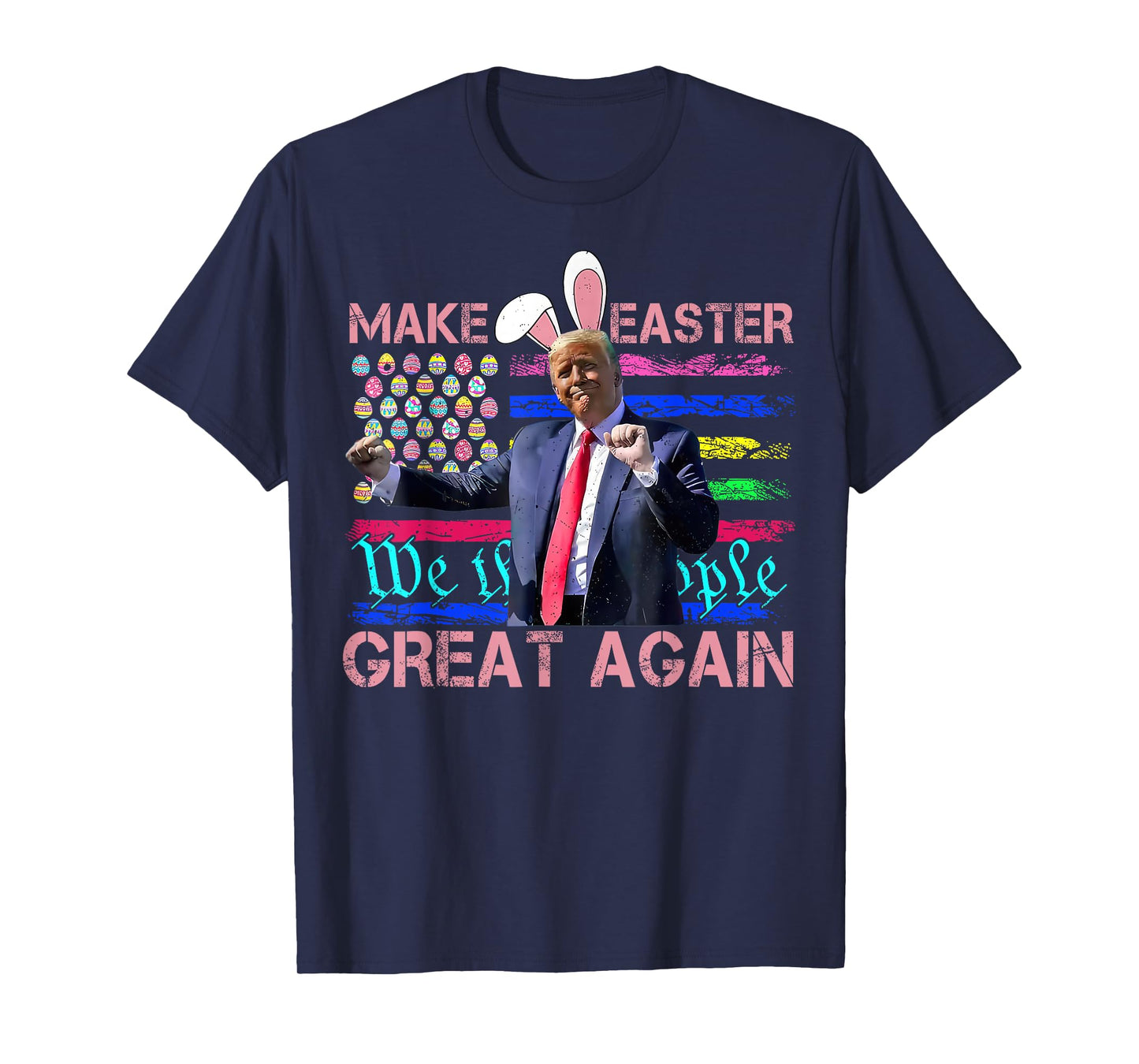 Funny Make Easter Great Again Trump Dancing Easter USA Flag T-Shirt