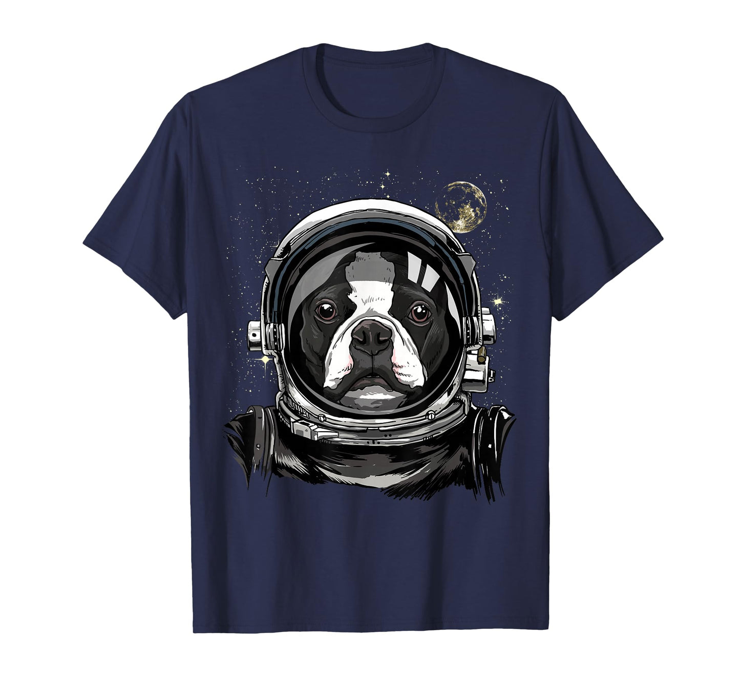 Boston Terrier Astronaut Shirt Spaceman Dog Space Lover T-Shirt