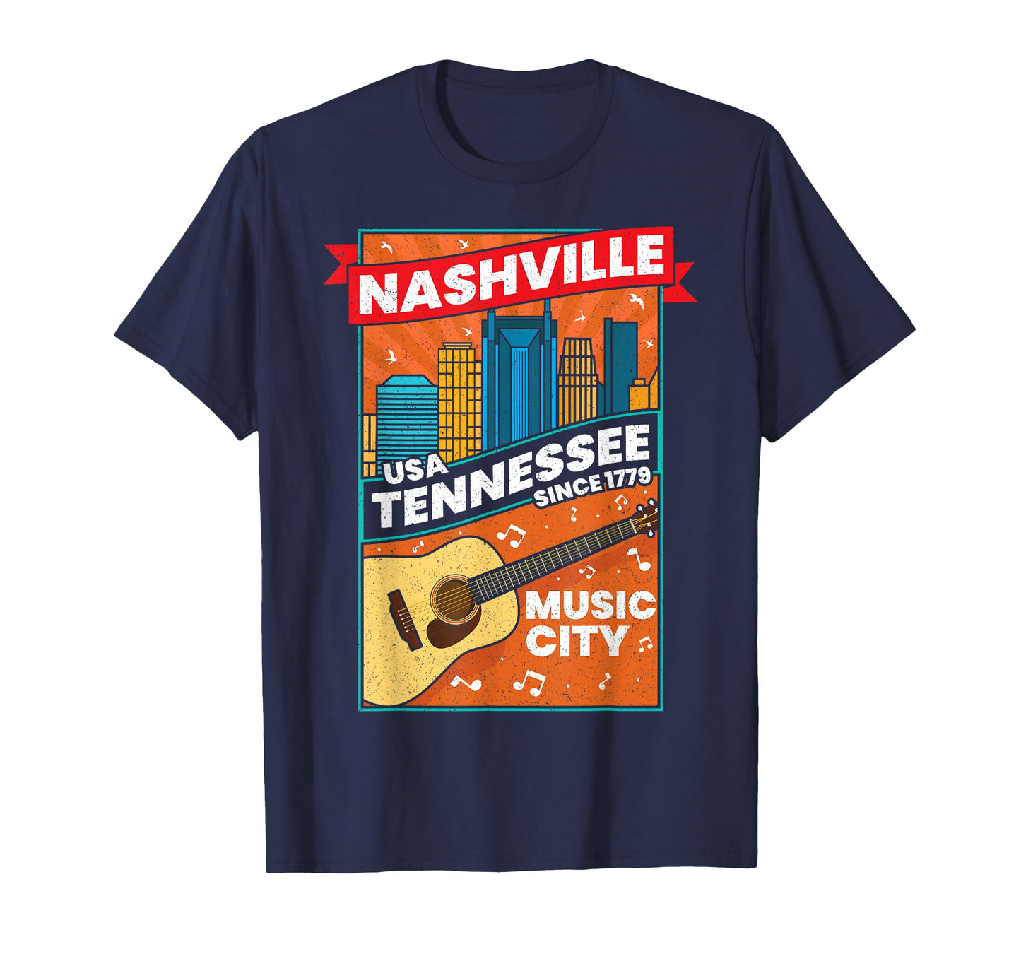 Nashville Tennessee USA Music City Guitar Musician Music T-Shirt
