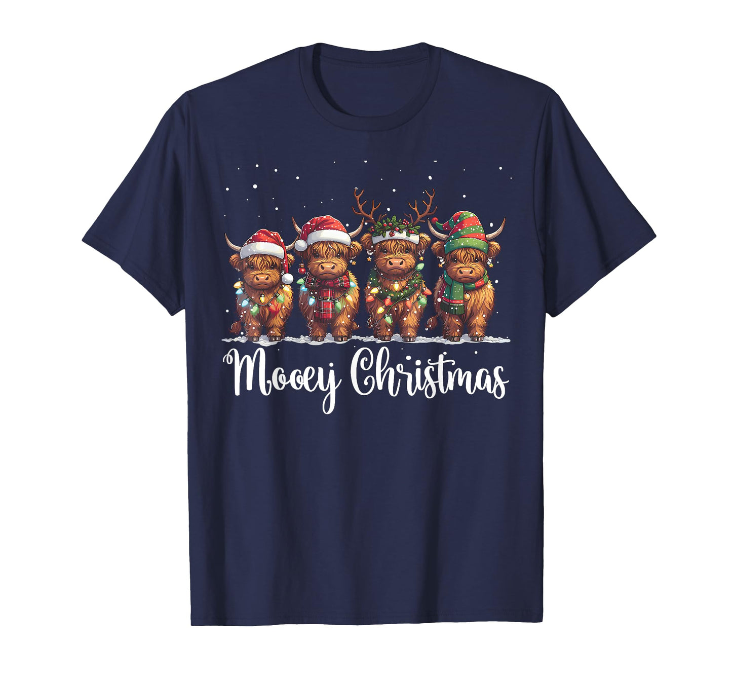 Mooey Christmas Cowgirl Xmas Funny Western Christmas Cow T-Shirt