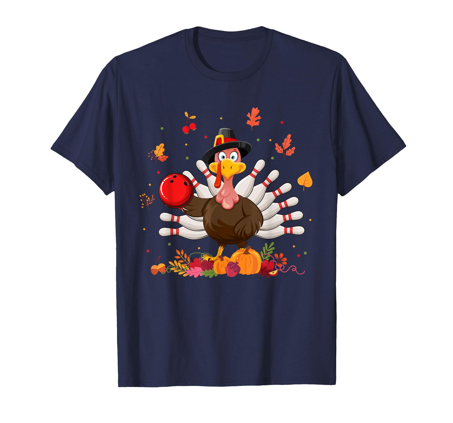 Happy Thanksgiving Turkey Bowling Lover Fall Turkey Autumn T-Shirt
