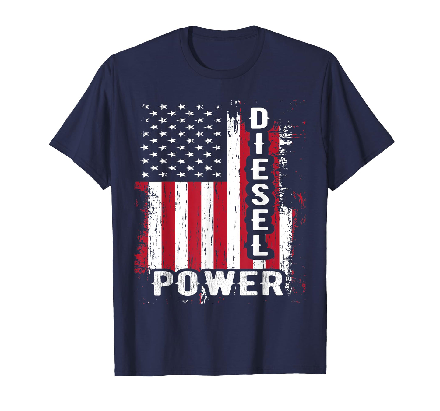Patriotic American Flag Diesel Mechanic Diesel Power Flag Women Kids Men T-Shirt