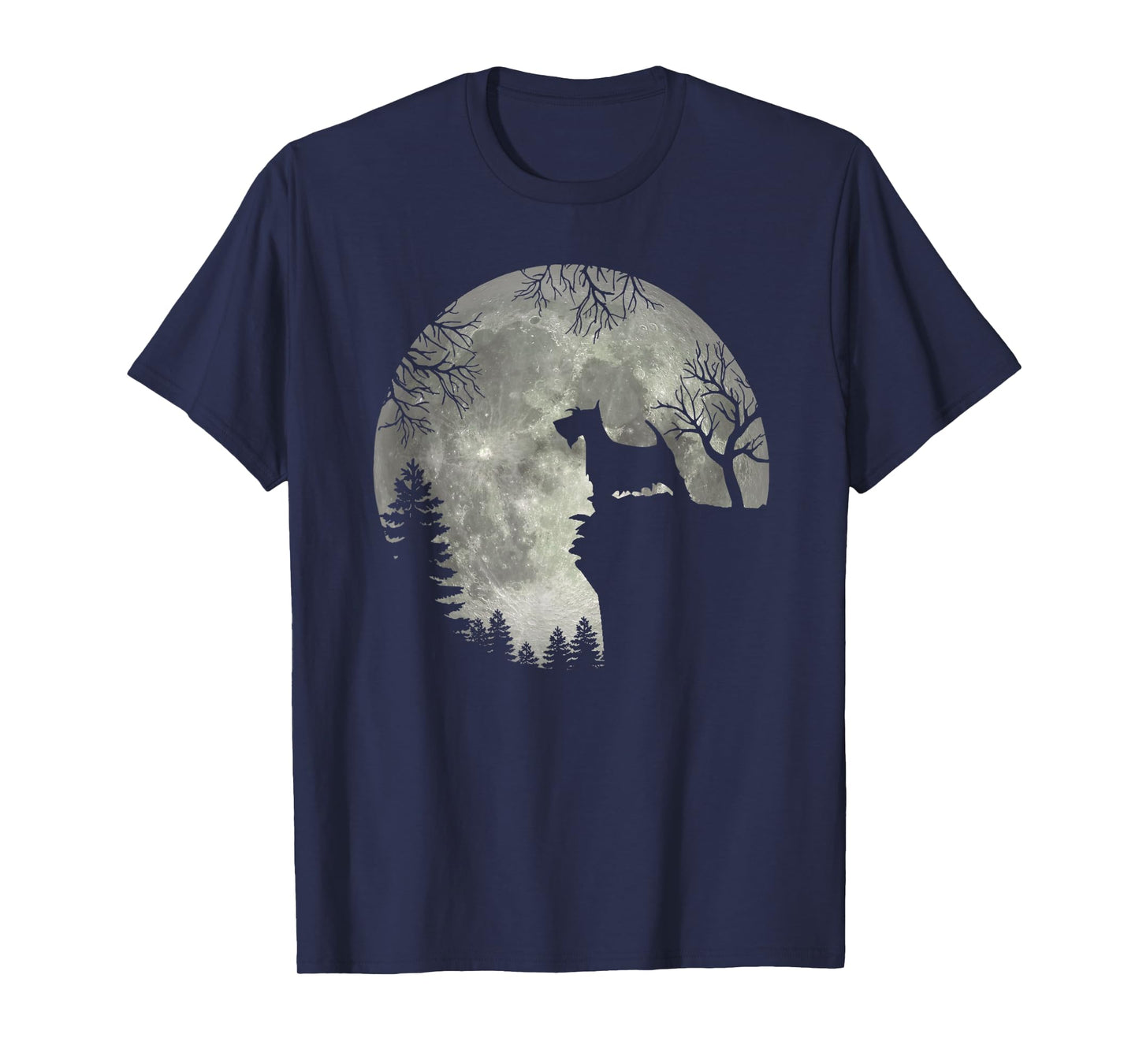 Scottish Terrier, Scottie And Moon Halloween T-Shirt