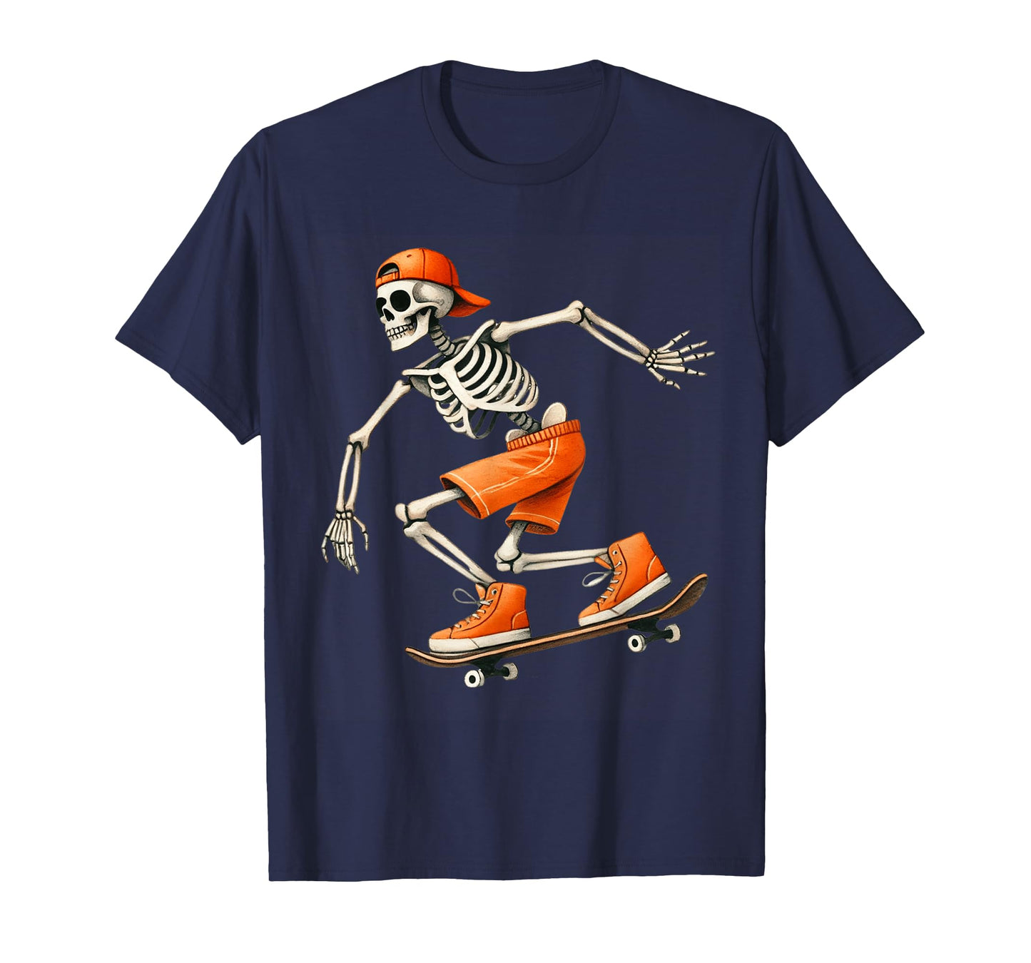 Skateboard Skeleton Halloween Costume Funny Men Boys Kids T-Shirt
