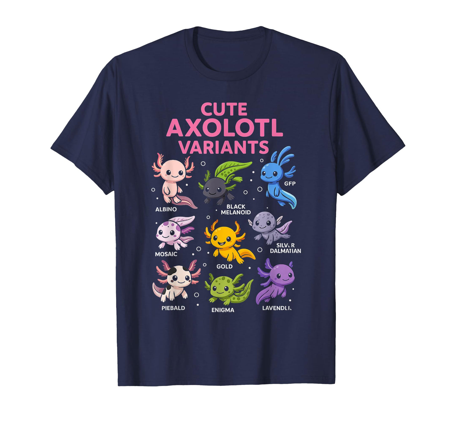 Cute Axolotl Variants Design for Animal Lovers Kids T-Shirt