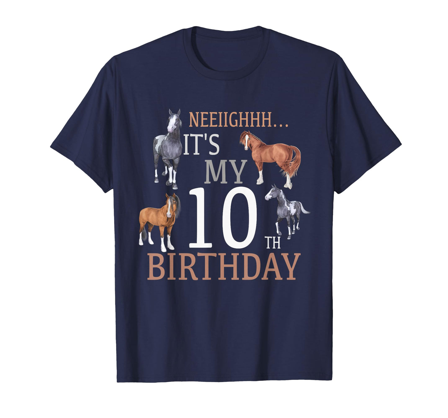Its My 10th Birthday Shirt Horse Lover 10 Year Old Birthday T-Shirt