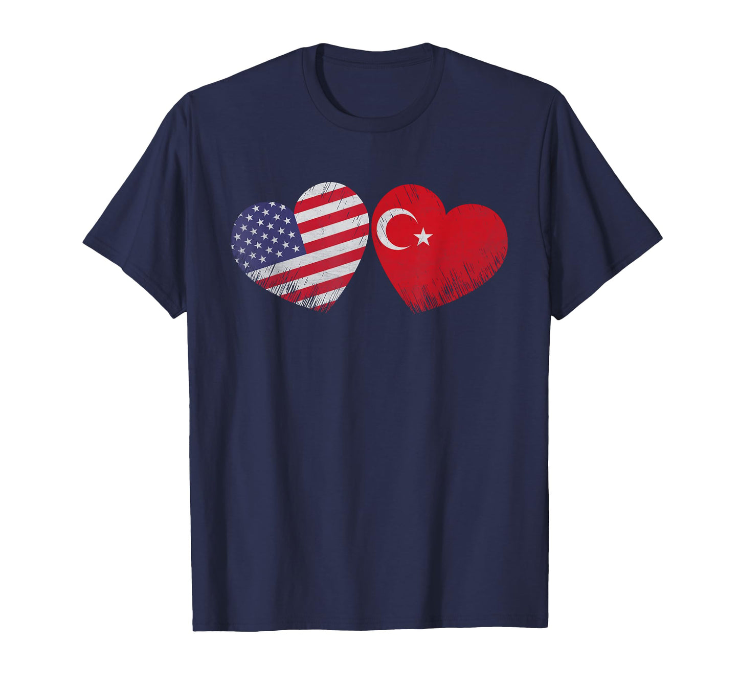 Heart Turkish American Flag Patriotic Family Heritage T-Shirt