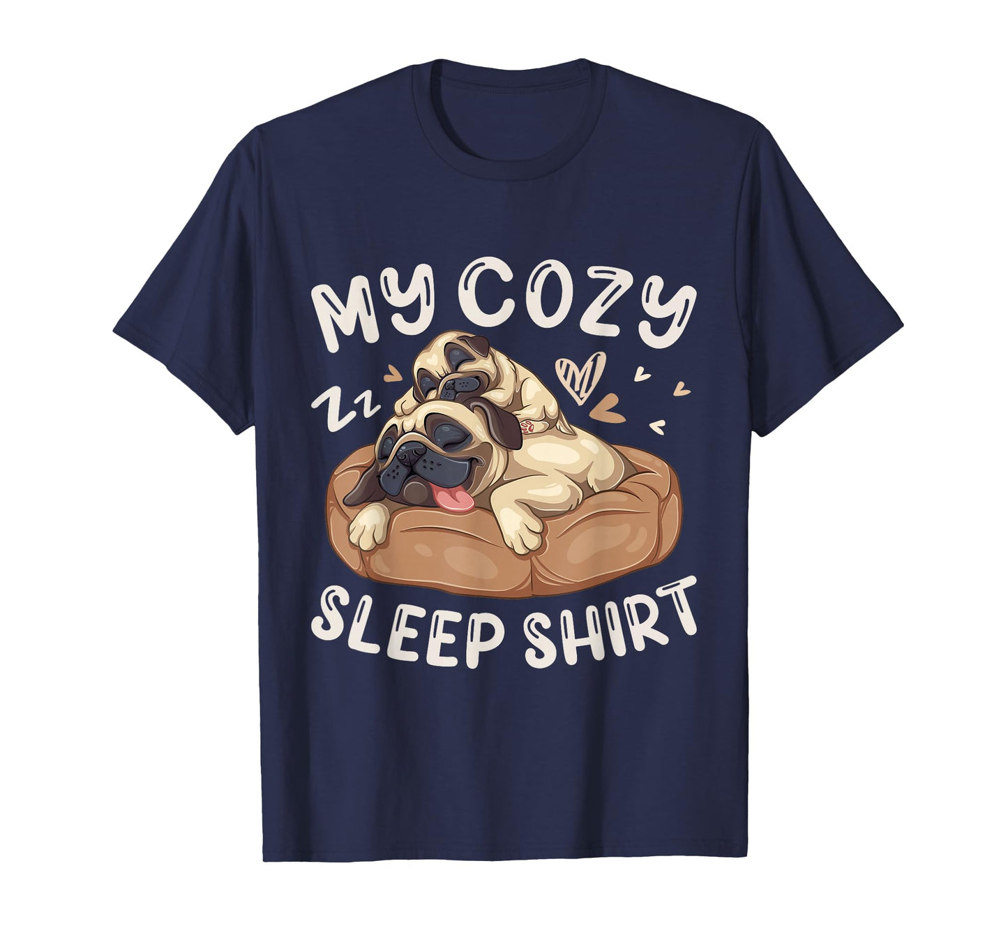 My Cozy Sleep Shirt, Pug Dog with Puppy T-Shirt
