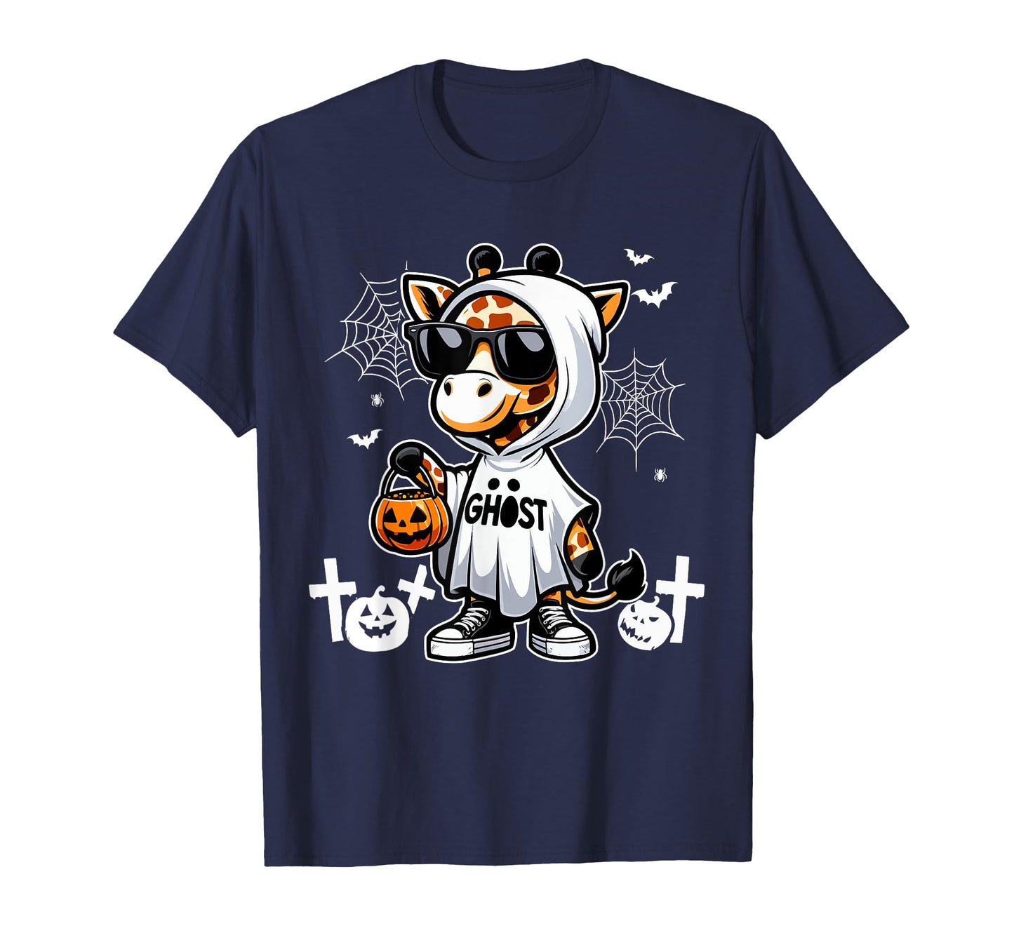 Ghost Halloween Giraffe Sunglasses Cosplay Boo Ghost Lover T-Shirt