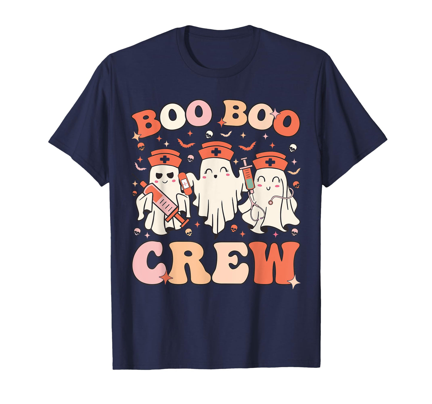 Boo Boo Crew Nurse Halloween Nurse Ghost Women Halloween T-Shirt
