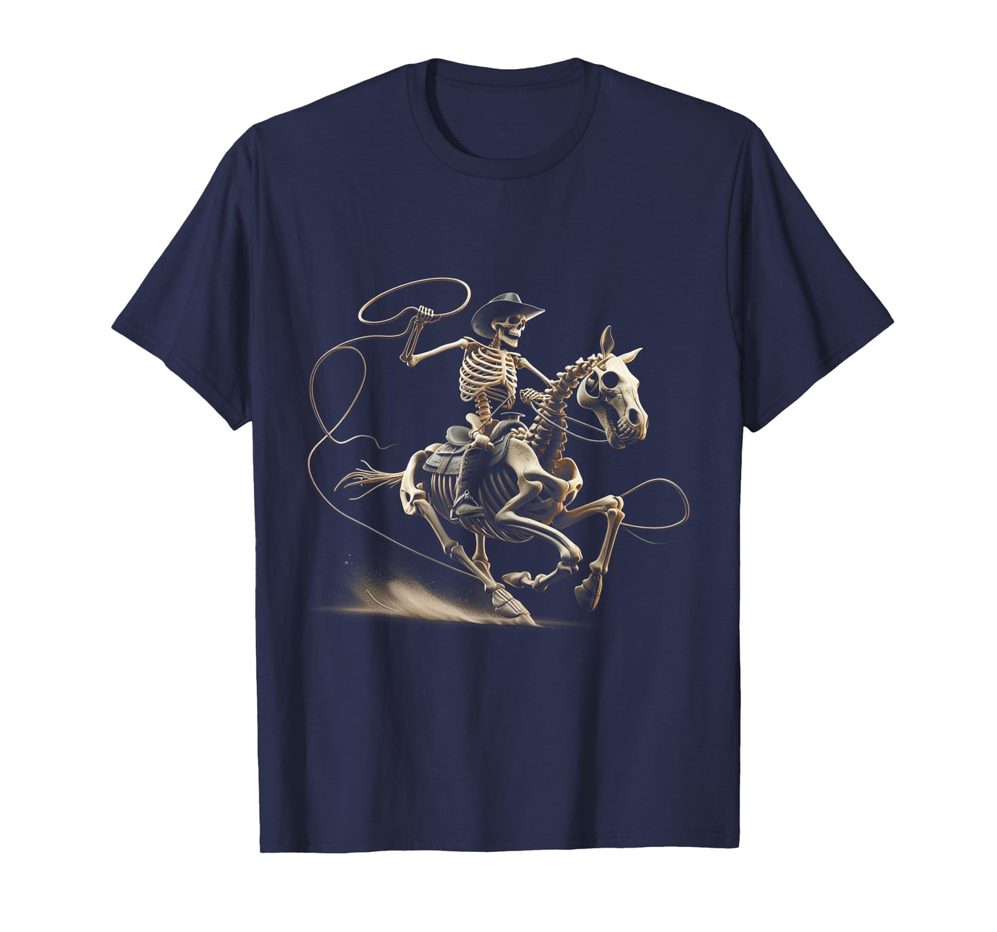 Halloween Cowboy Horse Skeleton Costume T-Shirt