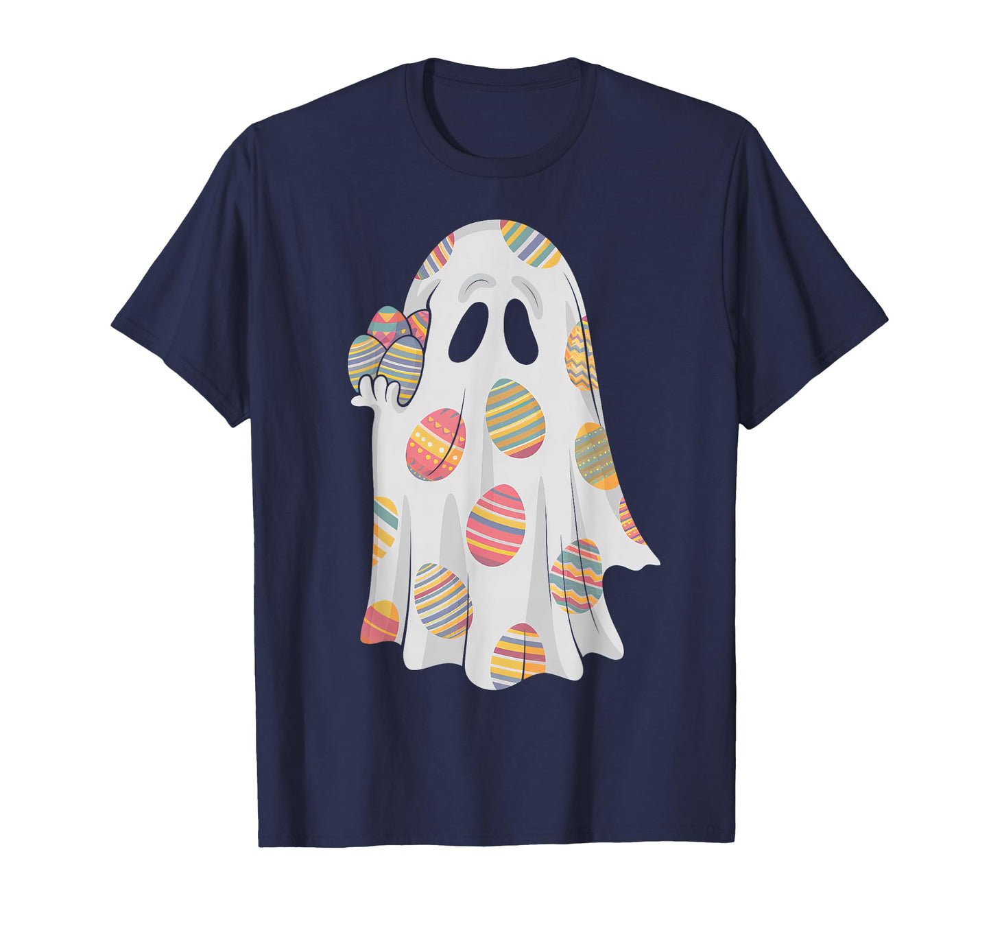 Funny Rainbow Boo Egg Bunny Happy Easter Day Spooky Season T-Shirt