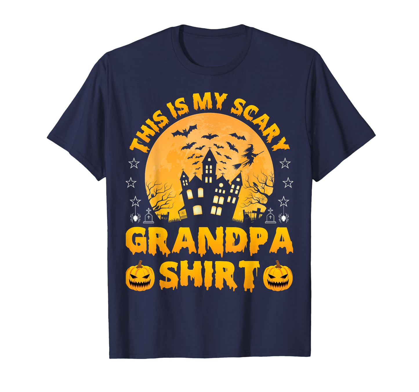 This Is My Scary Grandpa Shirt Spooky Halloween Grumpa Gifts T-Shirt