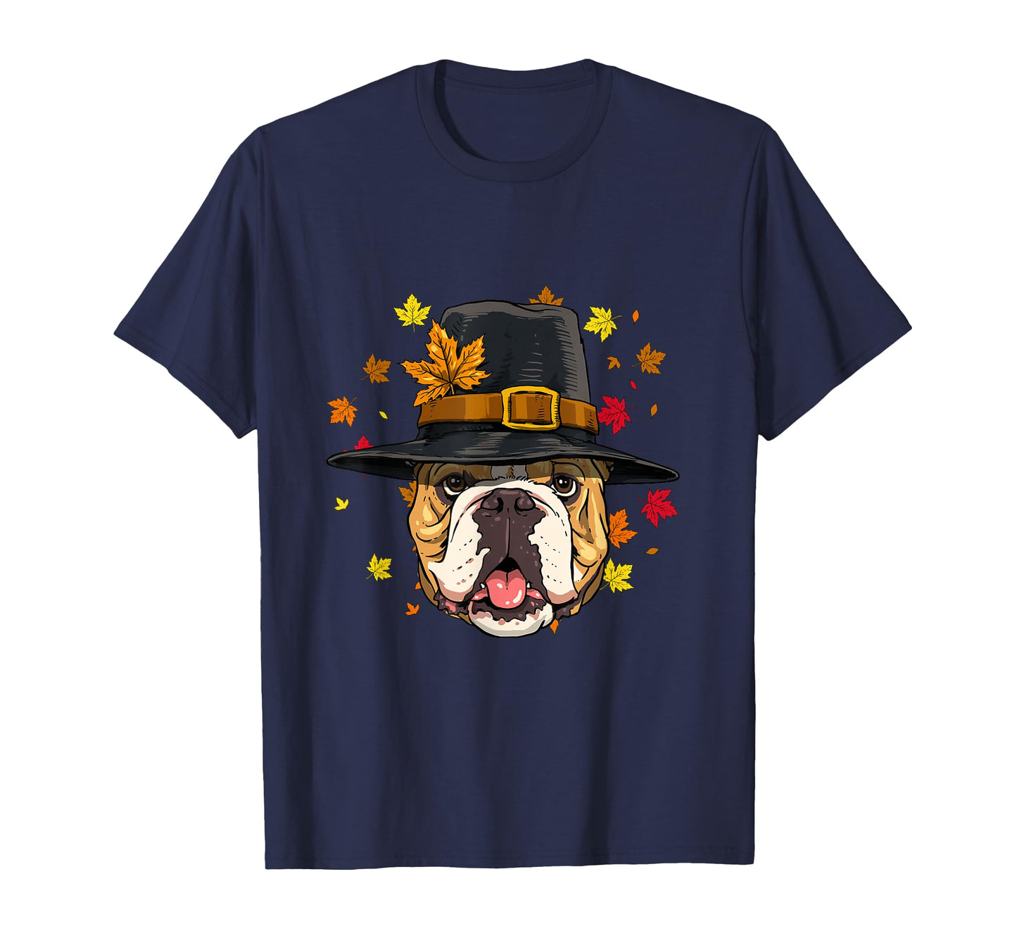 Thanksgiving American Bulldog Pilgrim Turkey Day Autumn Dog T-Shirt