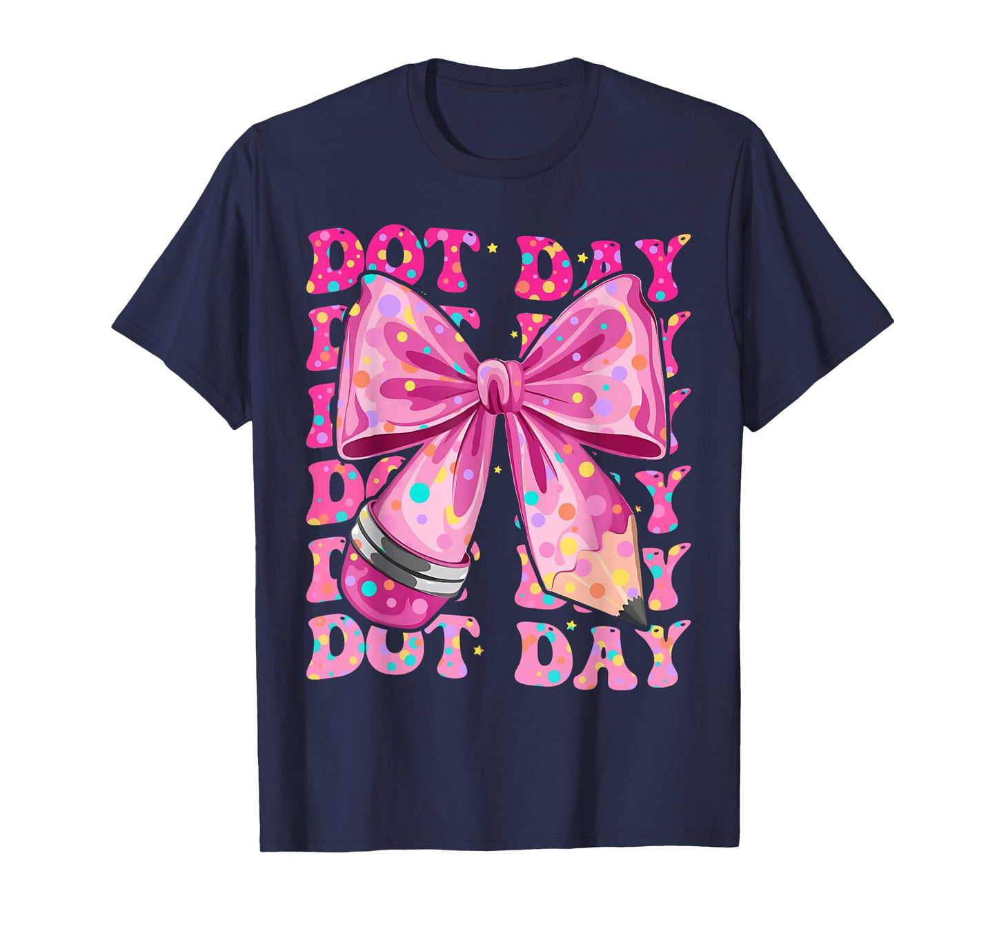 Happy Dot Day 2025 Coquette Bow Teachers Kids Boys Girls T-Shirt