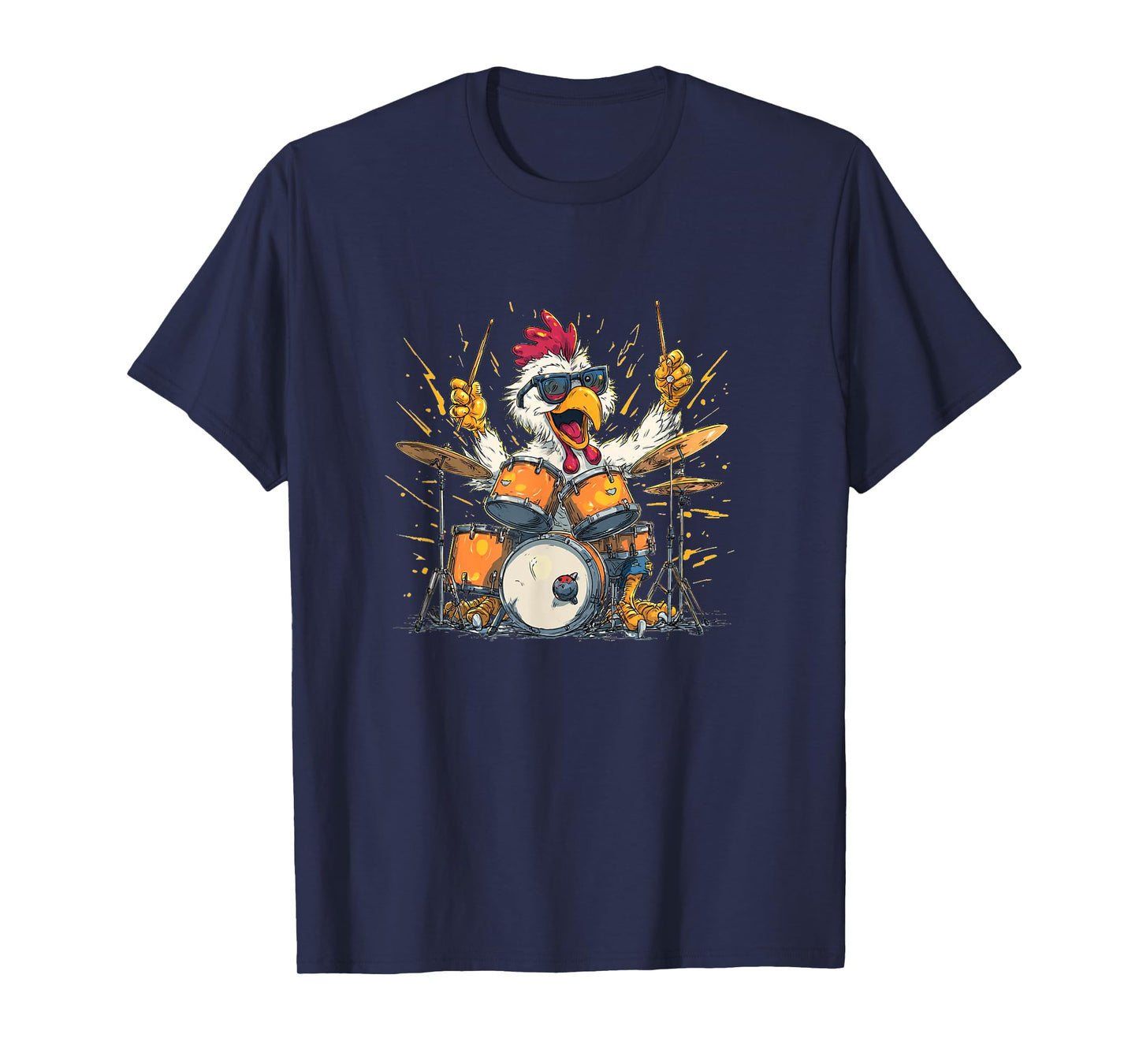 Rolling Chicken with Drums for Music and Drummer Lovers T-Shirt