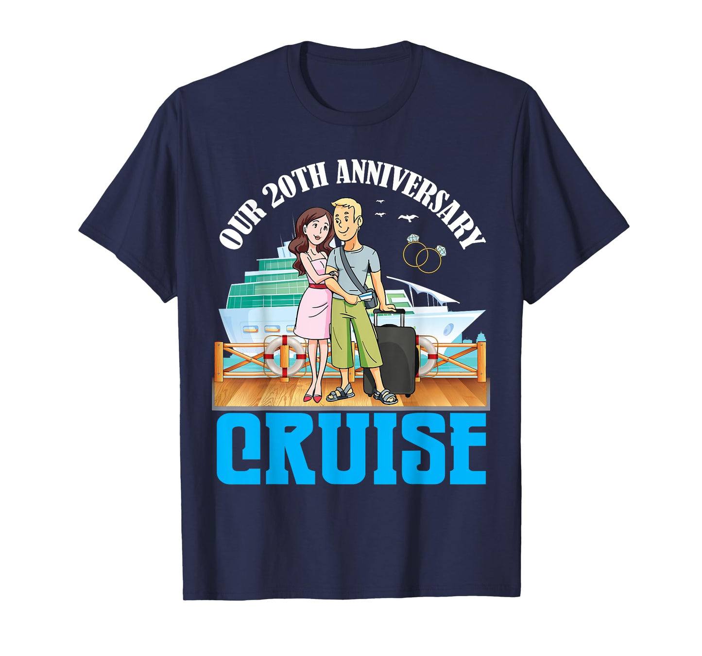 Couple Together Our 20th Anniversary Cruise Romantic Getaway T-Shirt