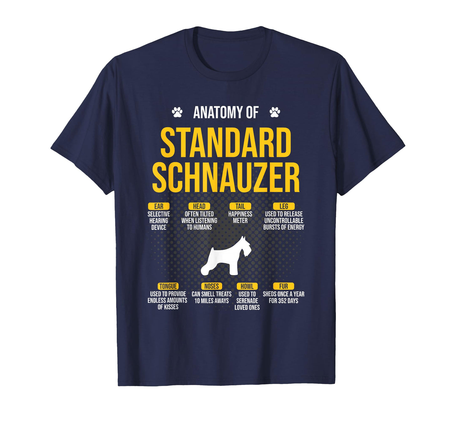 Anatomy Of Standard Schnauzer Dog Lover T-Shirt