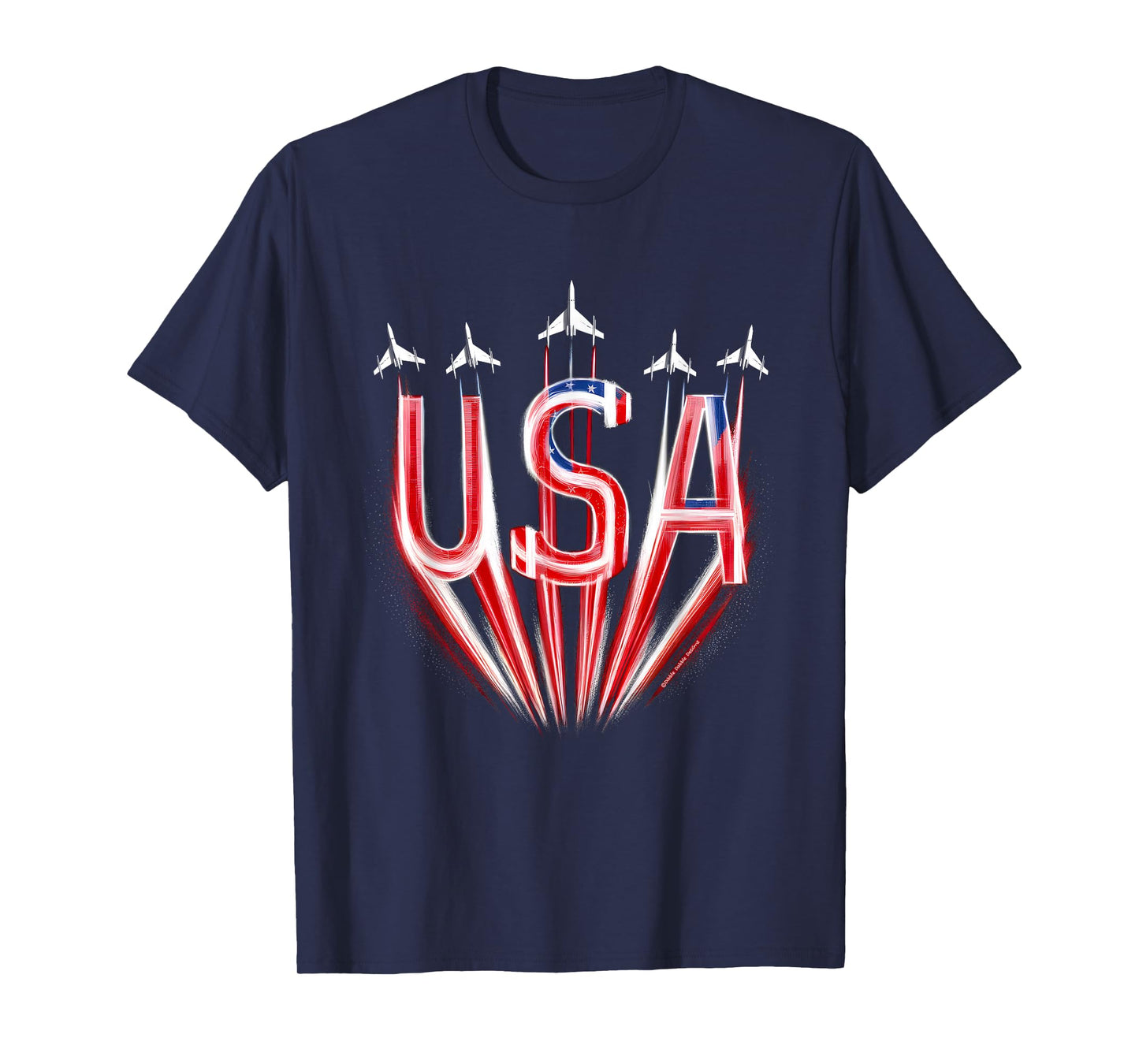 Patriotic Jets Trailing USA America 4th of July T-Shirt