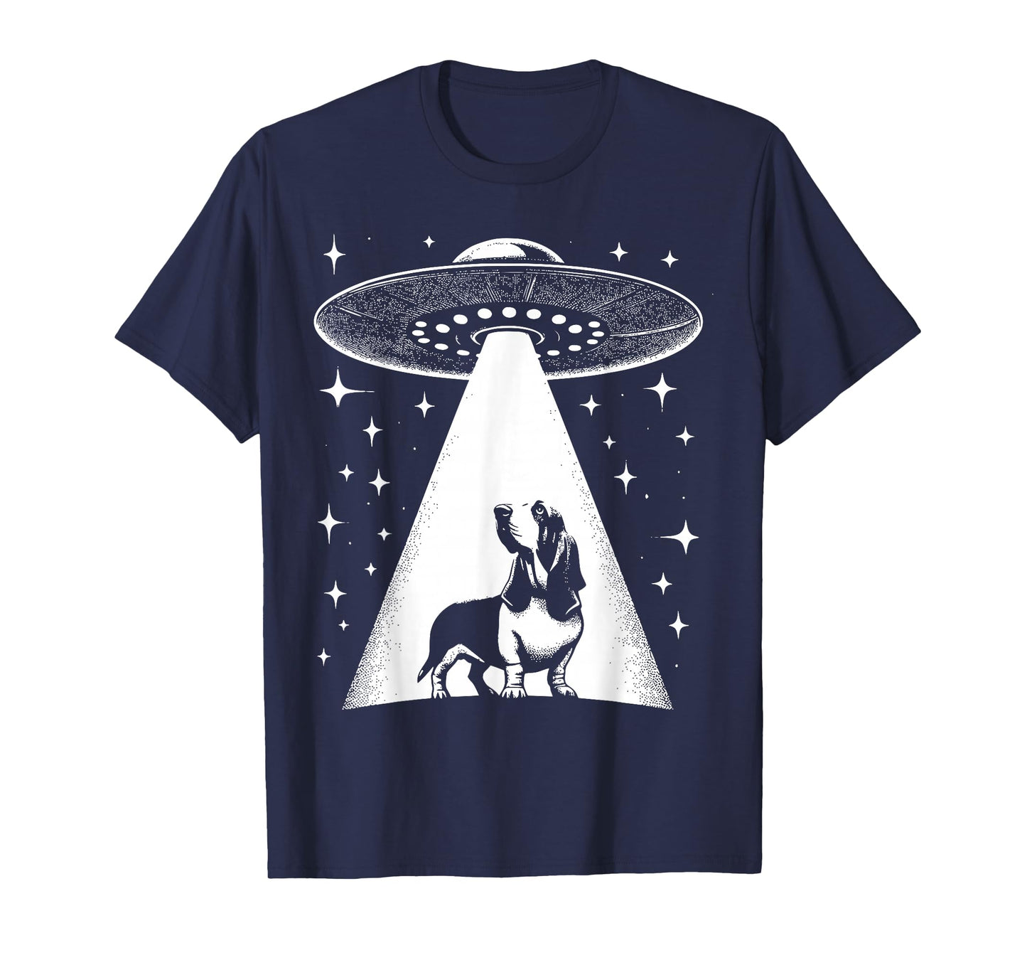 Basset Hound Mom Dad Dog - Funny Alien UFO T-Shirt