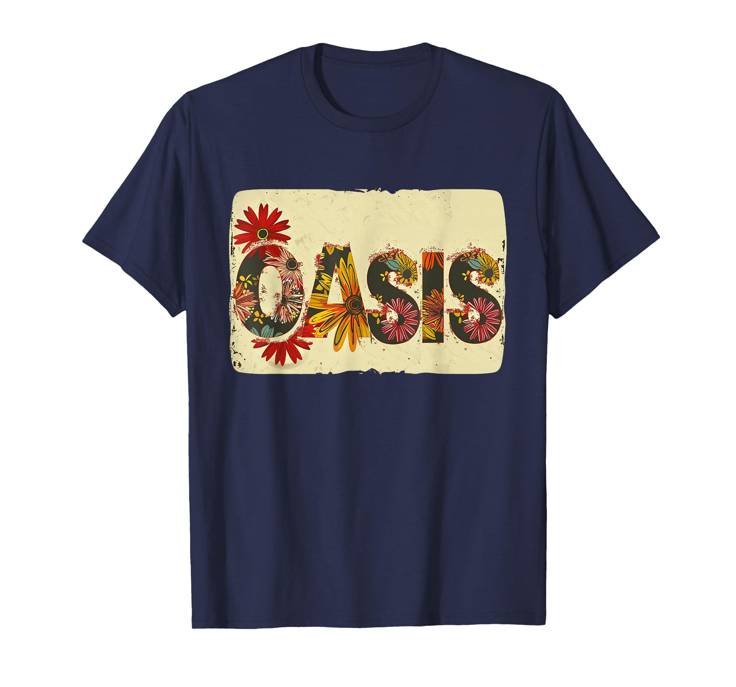 Colorful Oasis Statement with Flowers T-Shirt