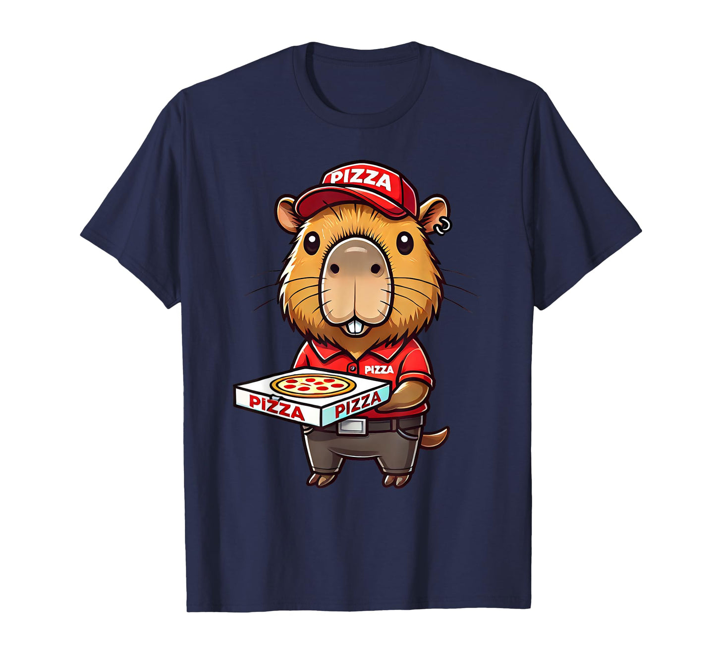 Capybara Funny Pizza Delivery Costume Men Women Kids T-Shirt