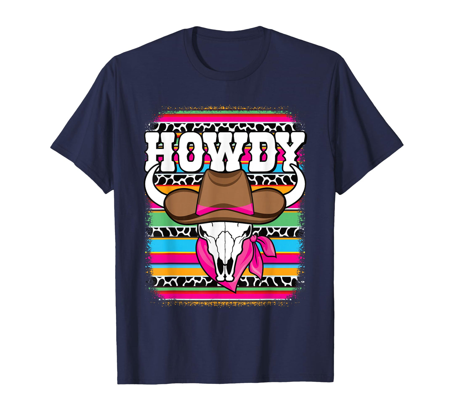 Howdy Serape Western Country Cowgirl Texas Rodeo Women Girls T-Shirt