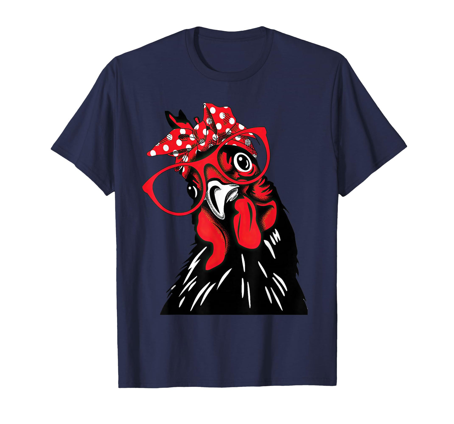 Funny Retro Chicken with Glasses Bandana Country Humor T-Shirt