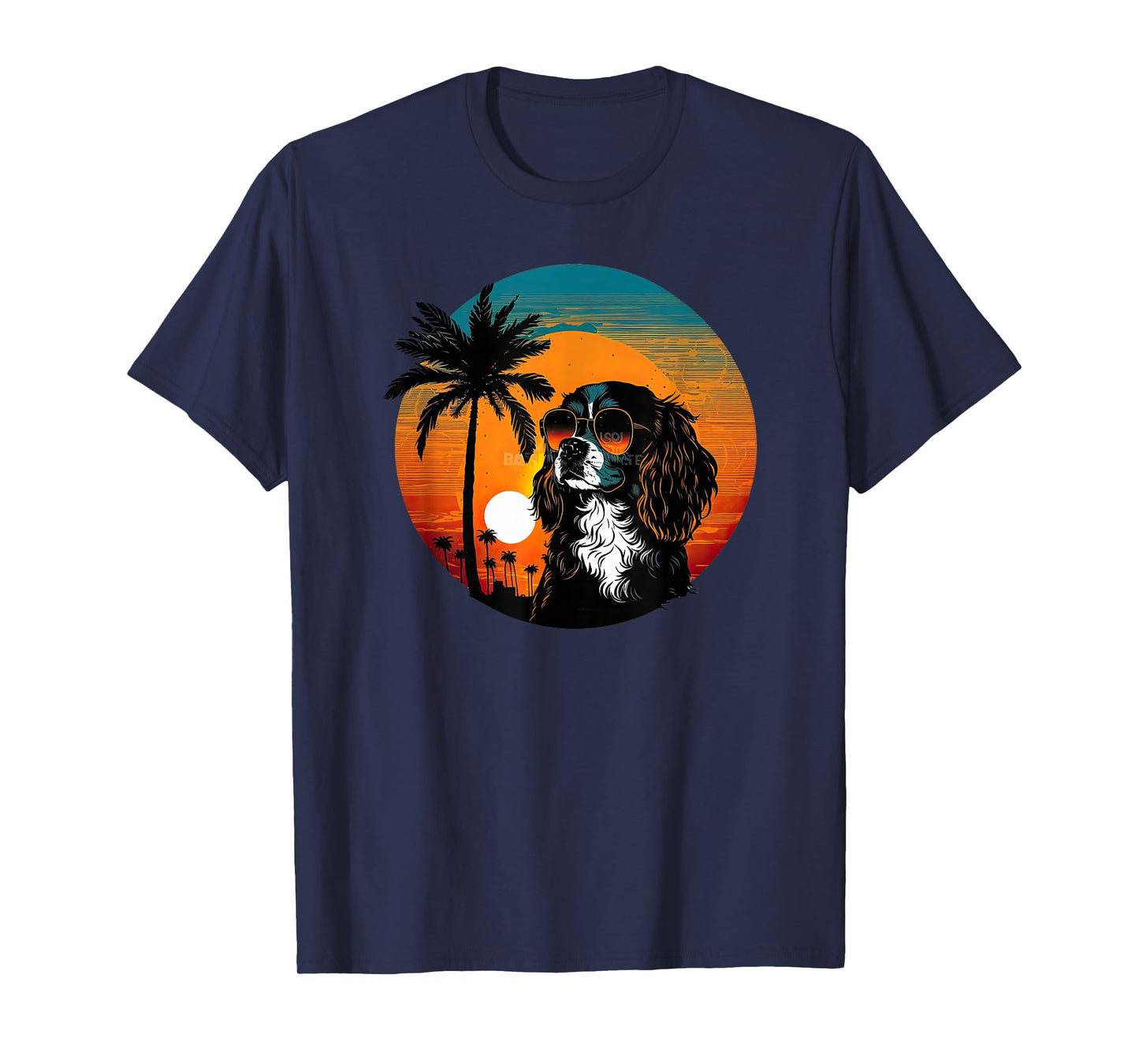 Funny Cavalier King Charles Spaniel Cute Cool Sunglasses T-Shirt