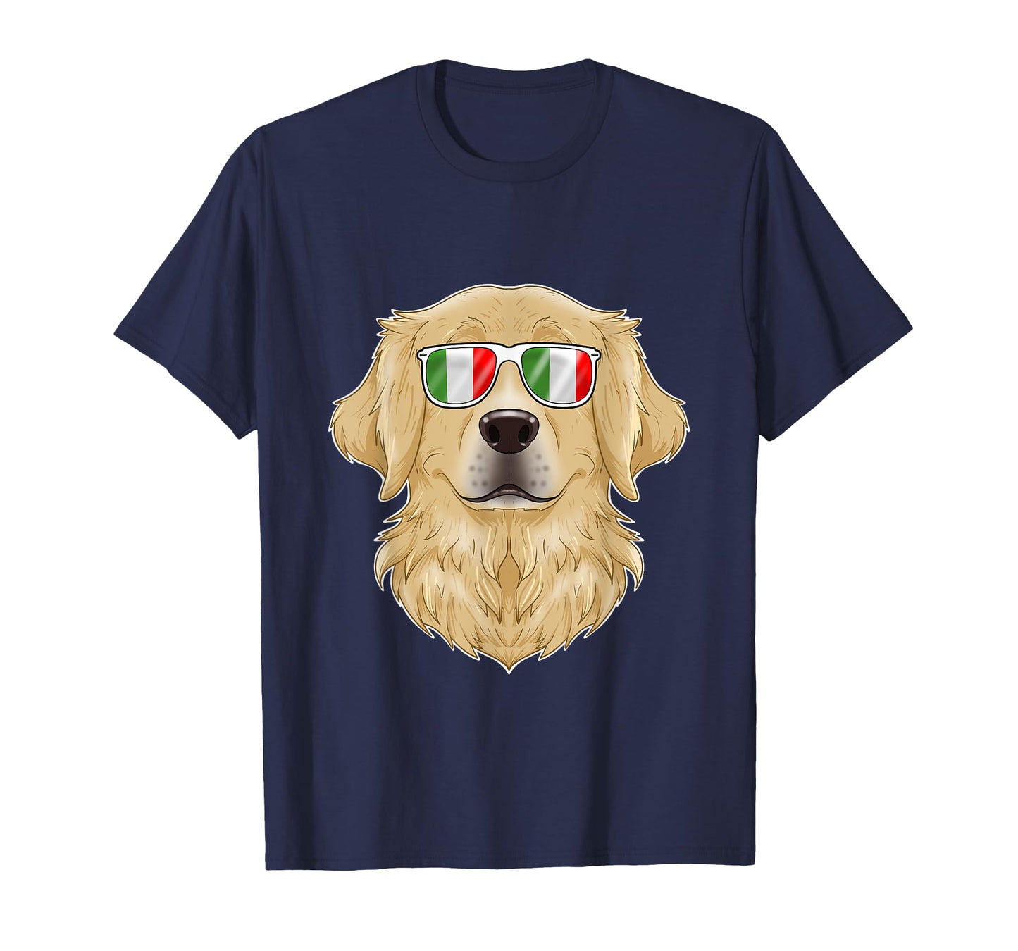 Golden Retriever Italy Sunglasses I Italian Flag T-Shirt
