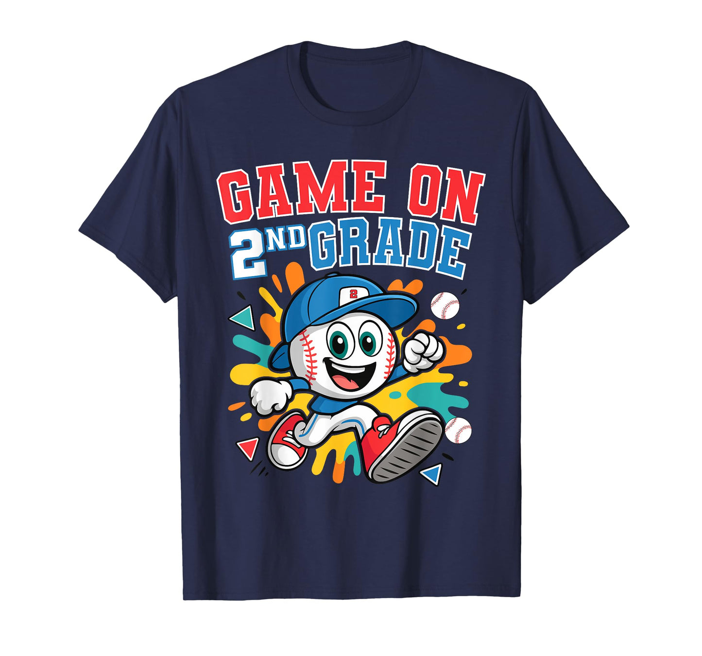 2nd Grade Back to School Baseball Drip Game On Funny T-Shirt