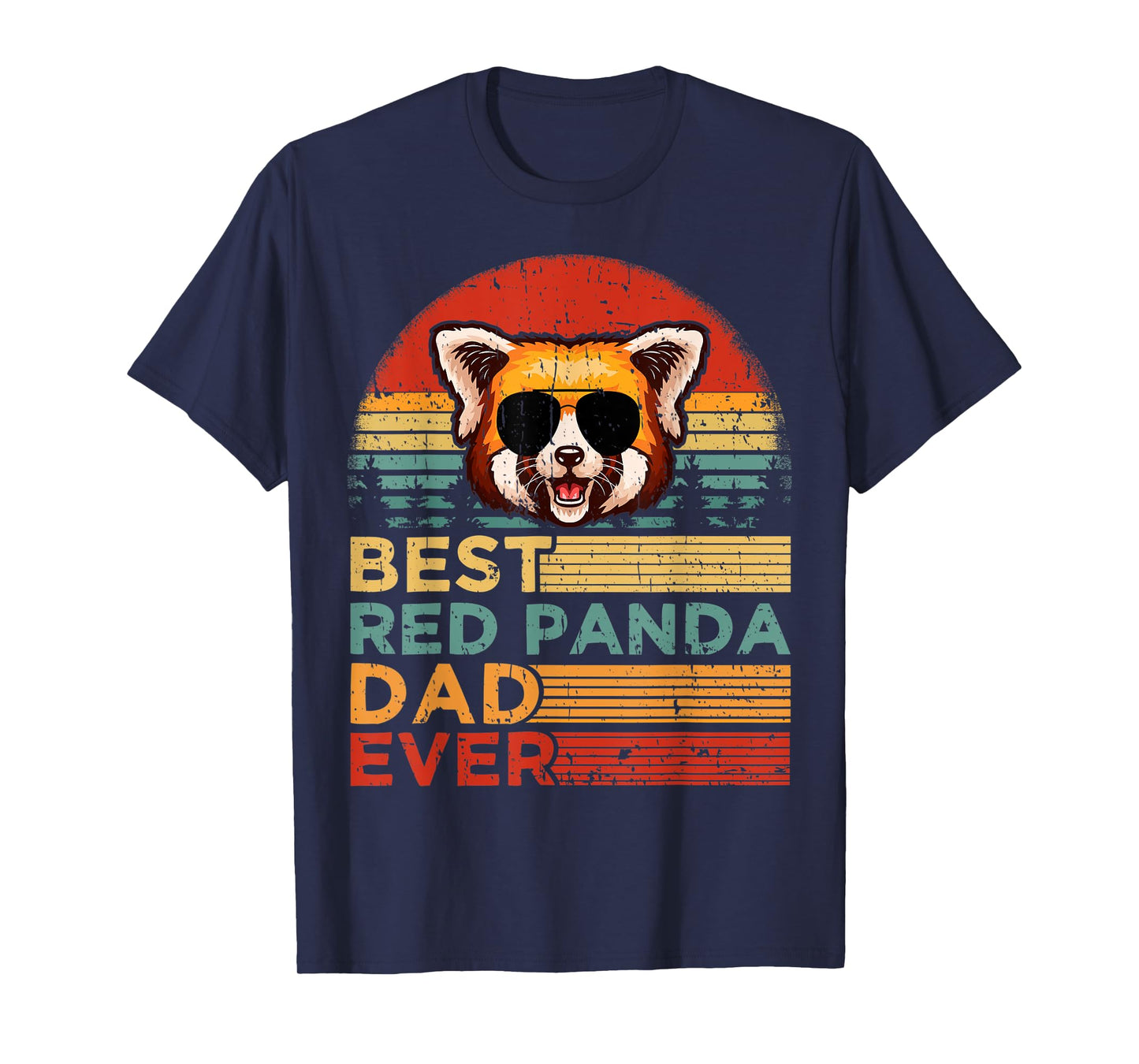 Mens Vintage Best Red Panda Dad Ever Funny Red Panda Father's Day T-Shirt