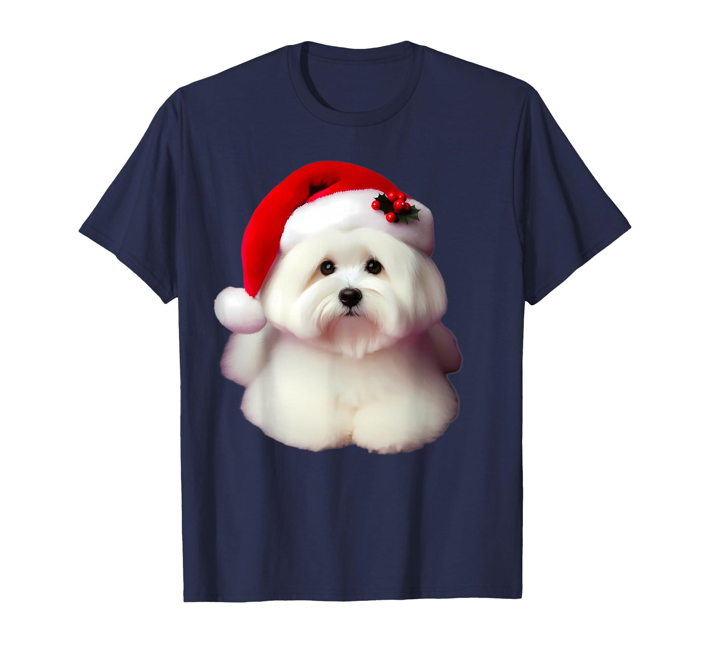 Coton de Tulear With Santa Hat Christmas Dog Owner Lover Mom T-Shirt