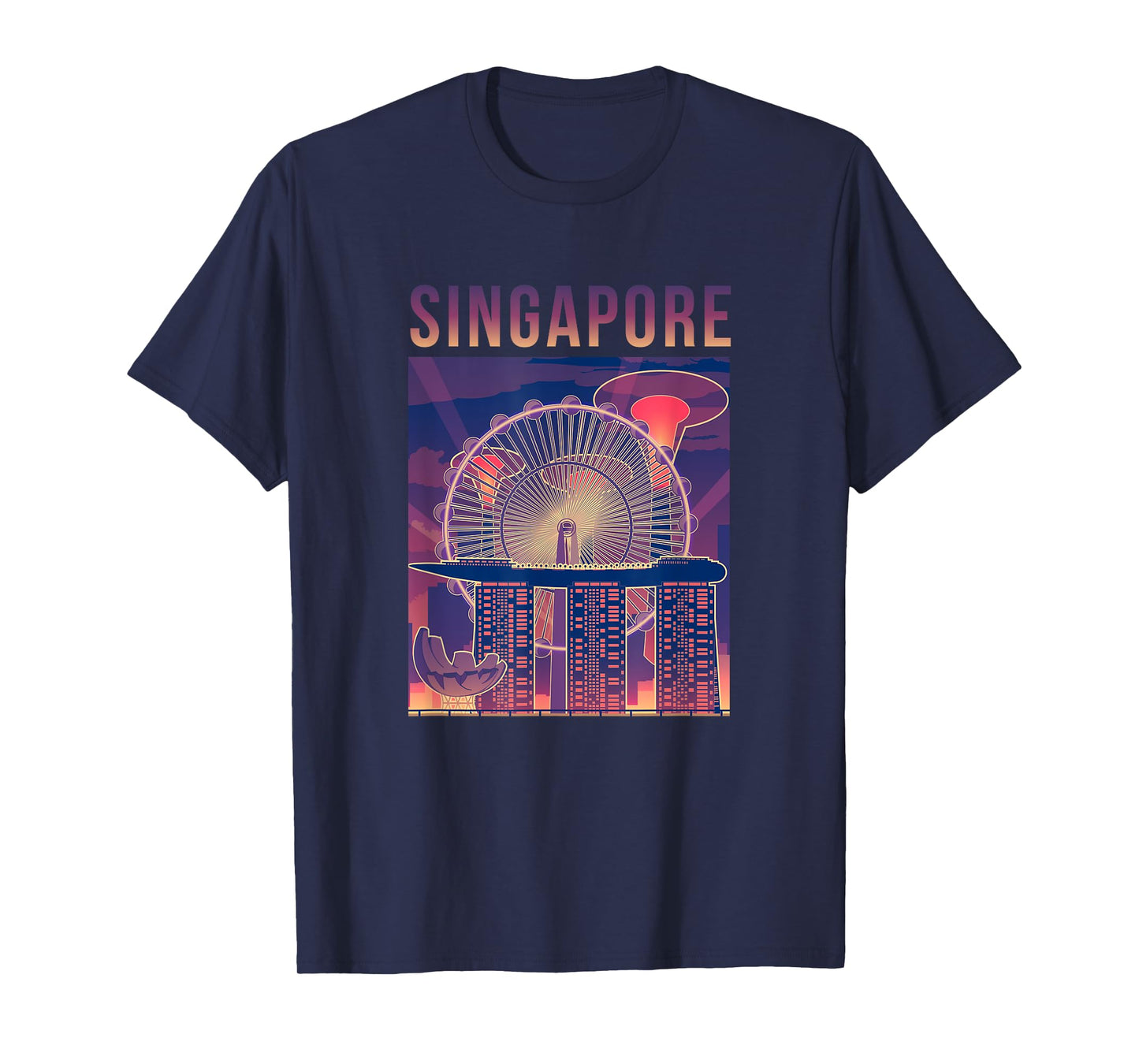 Singapore Travel Outfit City Skyline With Iconic Landmarks T-Shirt