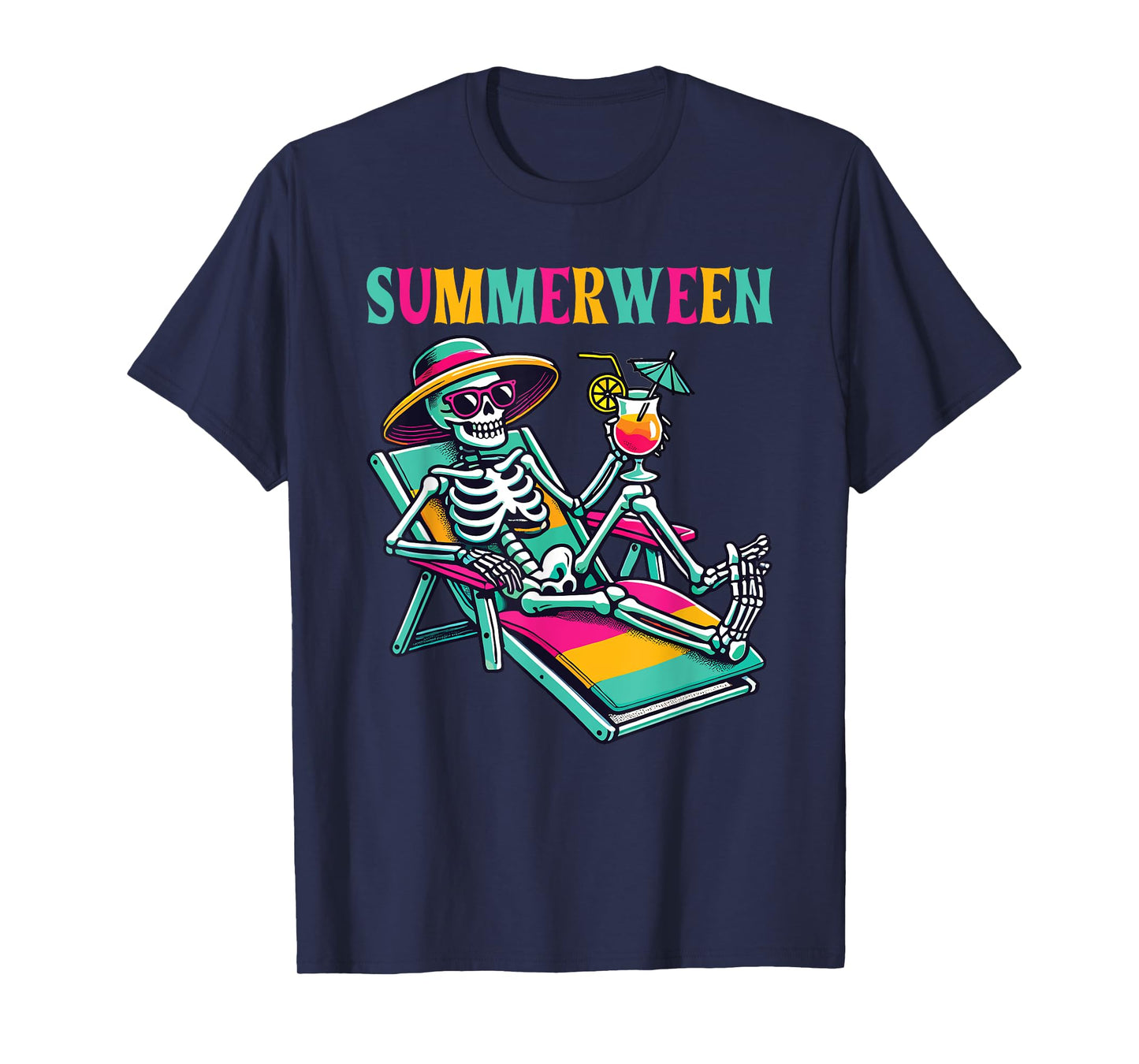 Happy Summerween Summer Halloween Skeleton T-Shirt for Men Women Kids