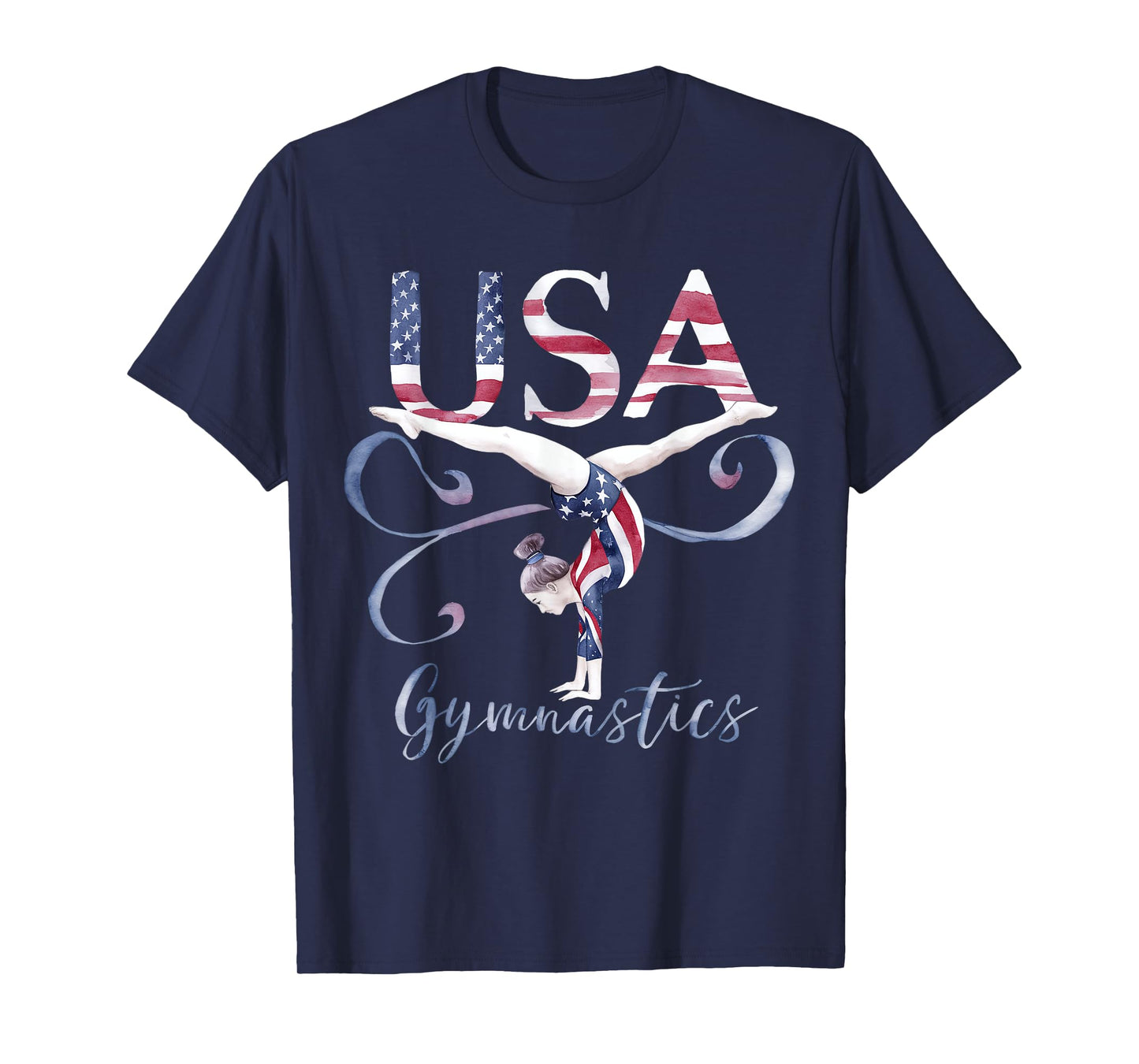 Gymnastics Patriotic USA Gymnast American Pride Women Girls T-Shirt