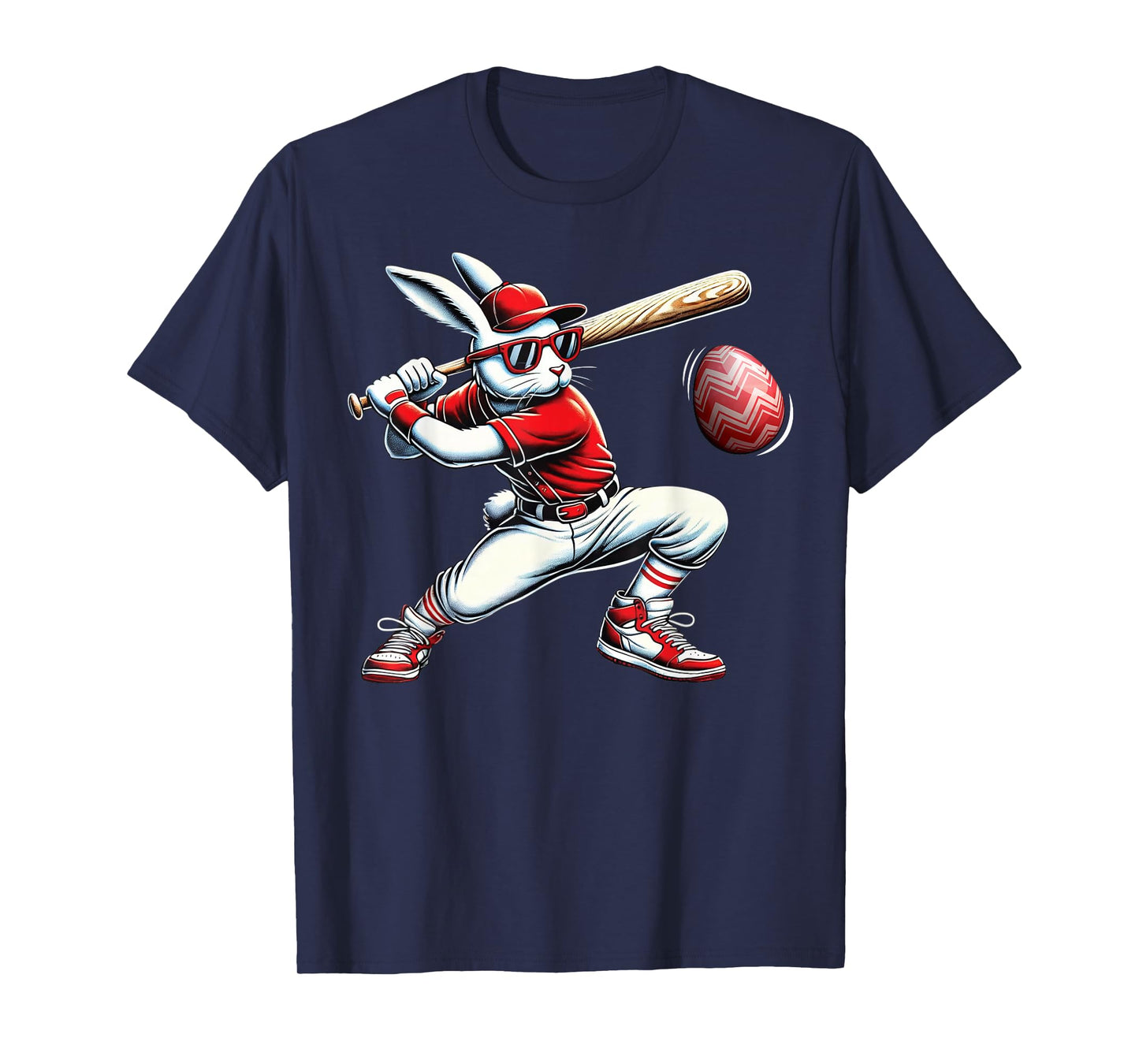 Happy Easter Bunny Playing Baseball Easter Sport Kids Boys T-Shirt