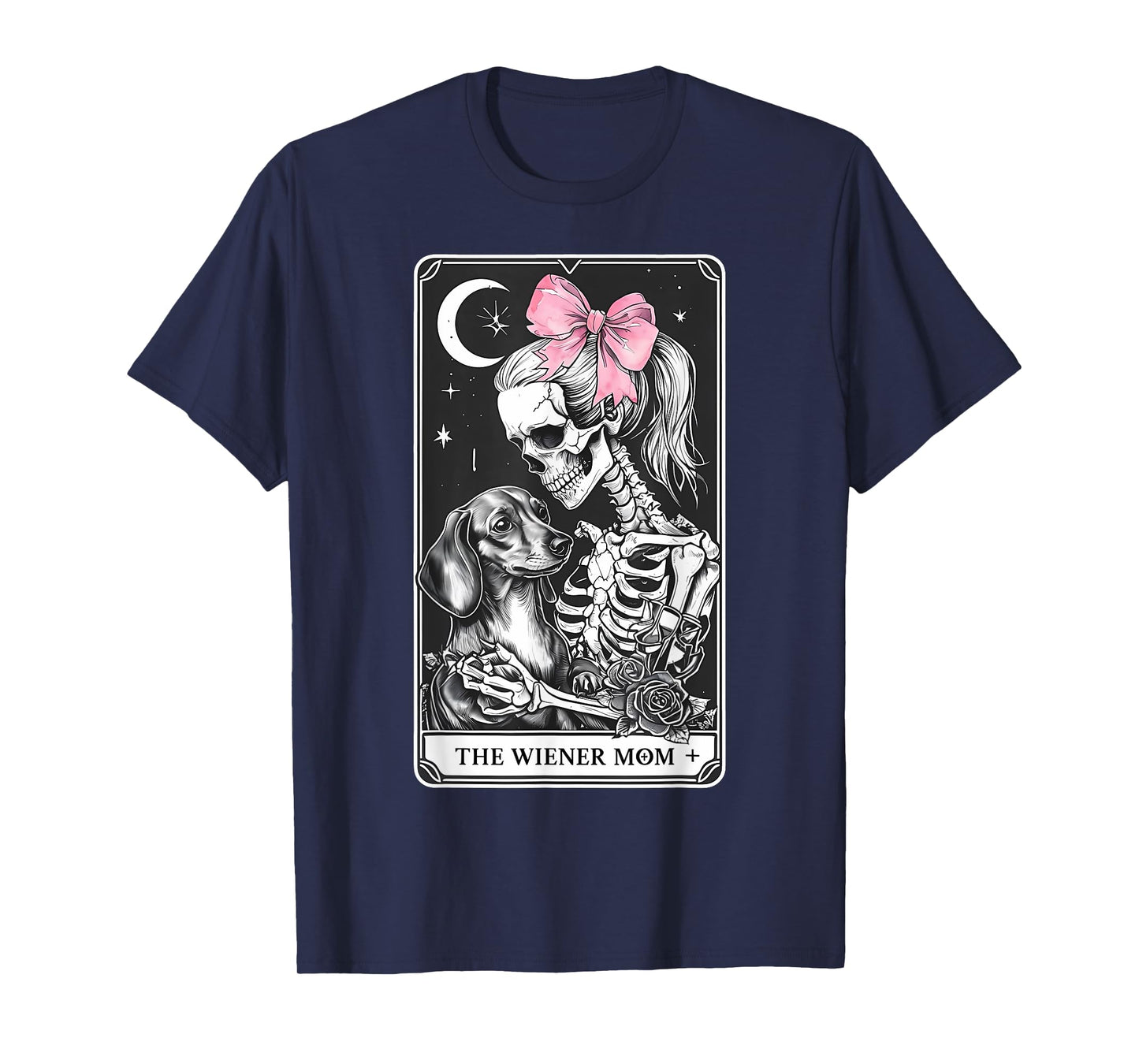 Dachshund Skeleton Tarot Card Coquette Bow Weenie Dog Mom T-Shirt for Men Women